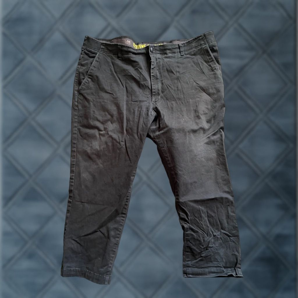 Lee Lee Jeans Pant, Men's, Straight, Black, 44x24 Inseam Hemmed, Comfort Khakis, 44 Waist, 44x23 Hemmed, Regular Size, Mens, Black, Comfort Size US 44 / EU 60 - 1 Thumbnail