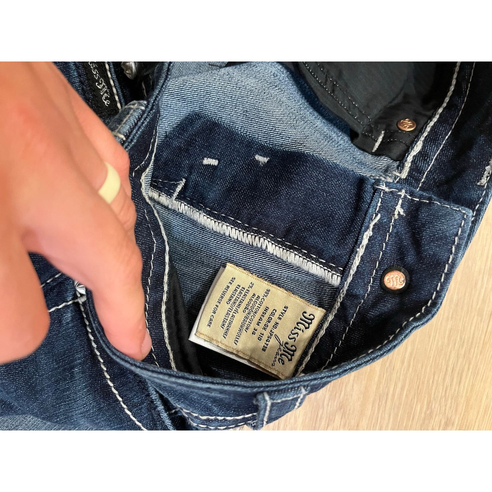 Miss Me Miss Me Women's Blue Pockets Mid Rise Denim Jeans Size 28X30 Size 28" / US 6 / IT 42 - 6 Thumbnail