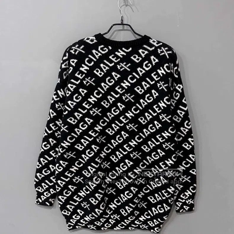 Balenciaga Balenciaga Ox Year Limited Full Printed Logo Knit Sweater Size US XS / EU 42 / 0 - 3 Thumbnail