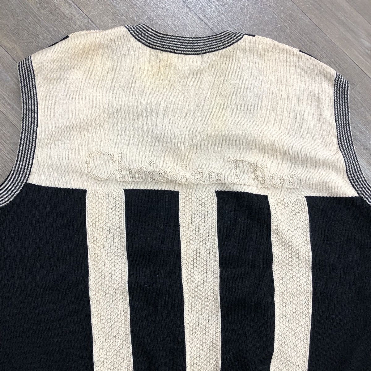 Christian Dior Monsieur Vintage Christian Dior Monsieur Stripe Luxury Knit Vest Size US L / EU 52-54 / 3 - 11 Thumbnail