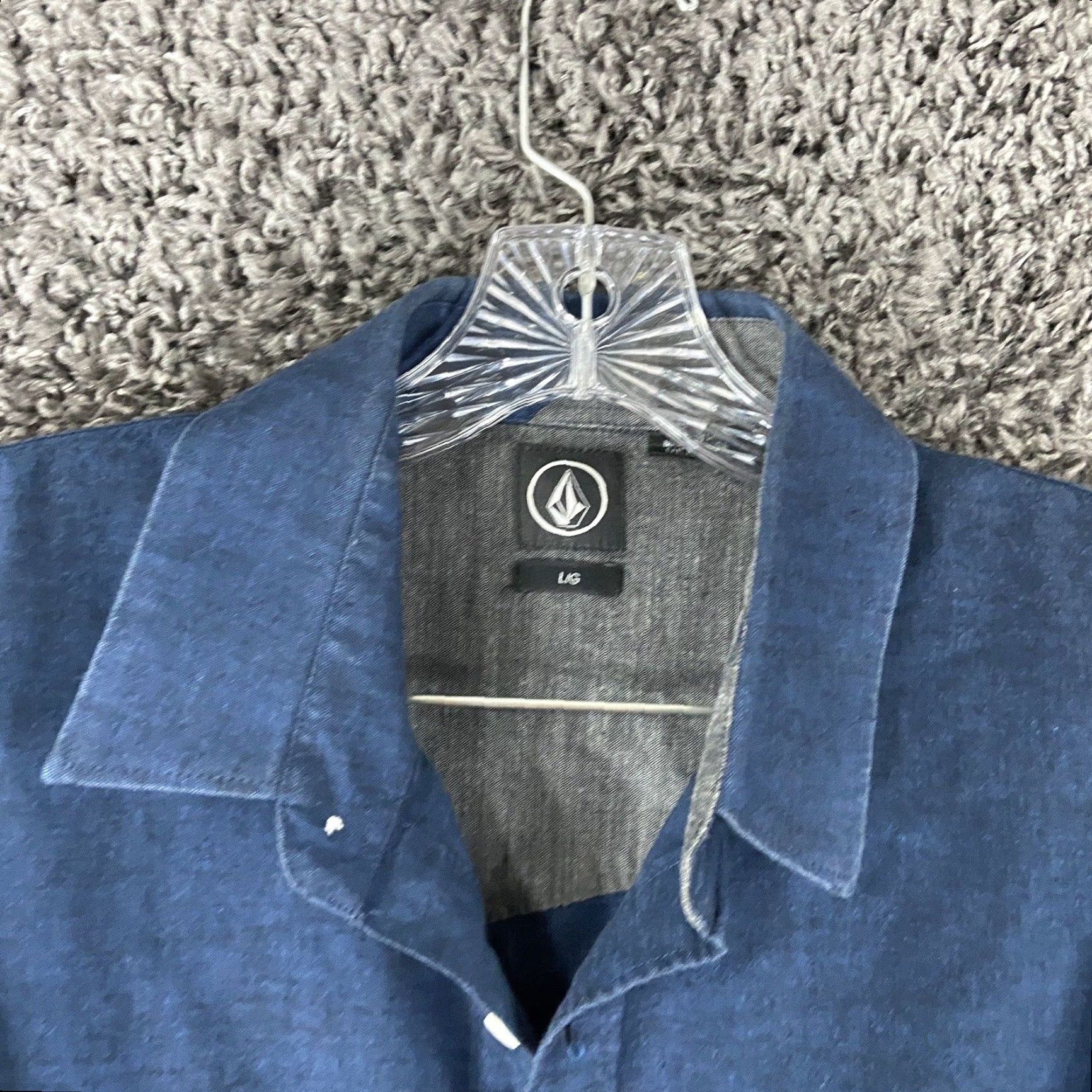 Volcom Volcom Mens Long Sleeve Button Up Shirt Large L Blue Size US L / EU 52-54 / 3 - 5 Thumbnail