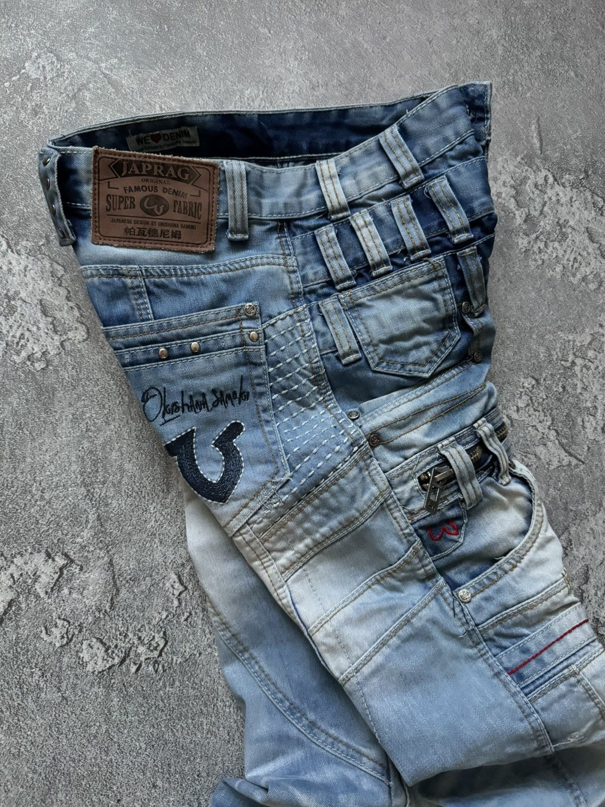 Japanese Brand Japrag 29 by okishana samoki denim cargo pant trouser Jean Size US 29 - 18 Thumbnail