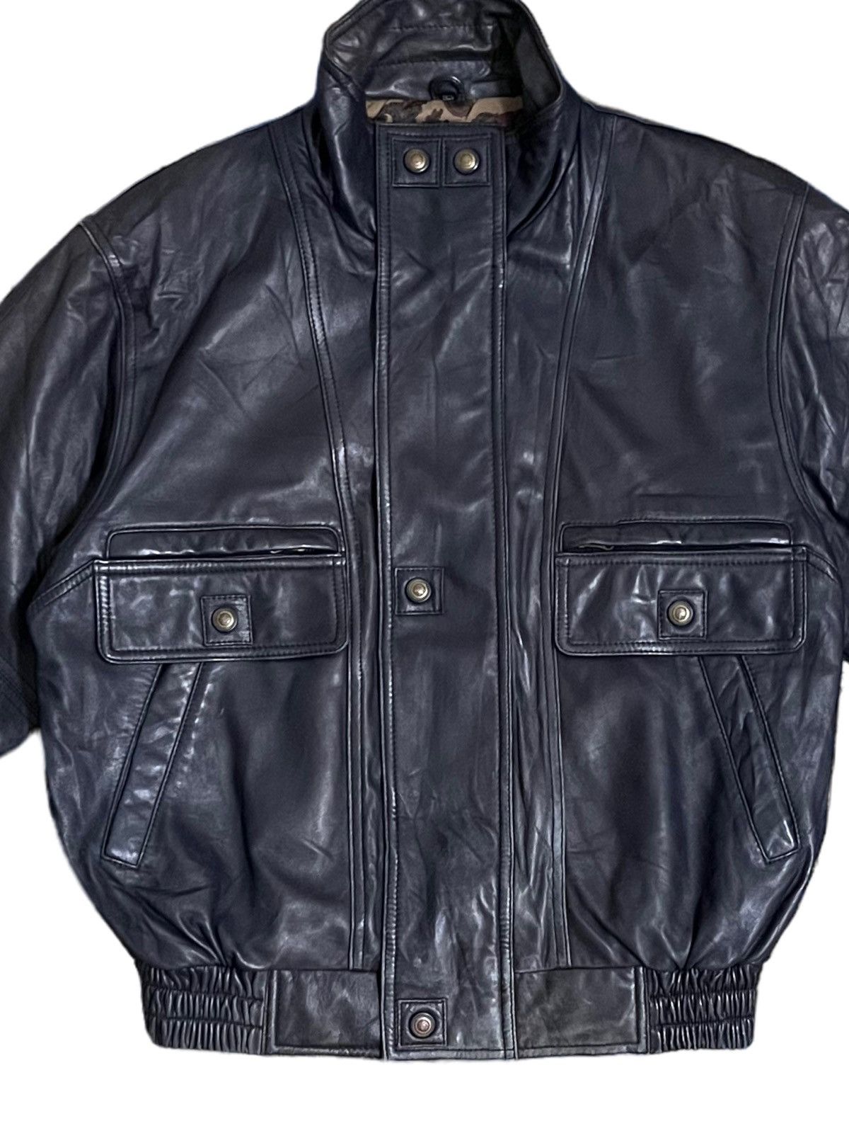 If Six Was Nine Vintage Italian Brand Leather Aviator Mafia Style Jacket Size US L / EU 52-54 / 3 - 2 Thumbnail