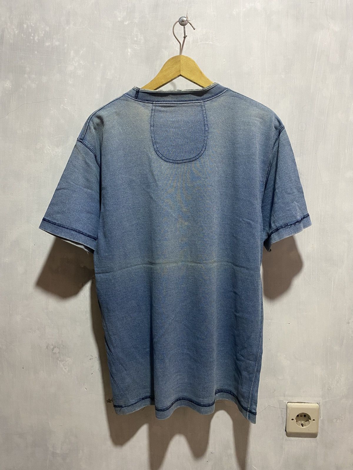 Japanese Brand Vtg houston usmc 1907 union made damaged heavy denim tshirt Size US L / EU 52-54 / 3 - 2 Thumbnail