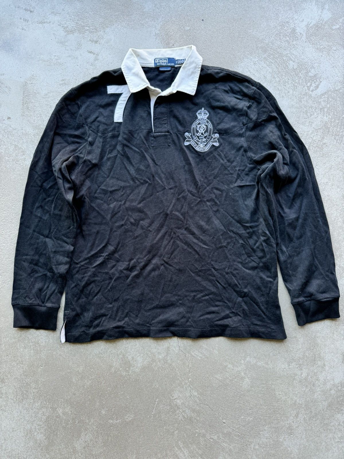 Polo Ralph Lauren × Ralph Lauren × Vintage Polo Ralph Lauren Vintage Rugby Longsleeve Hype Rare Size US XL / EU 56 / 4 - 1 Thumbnail