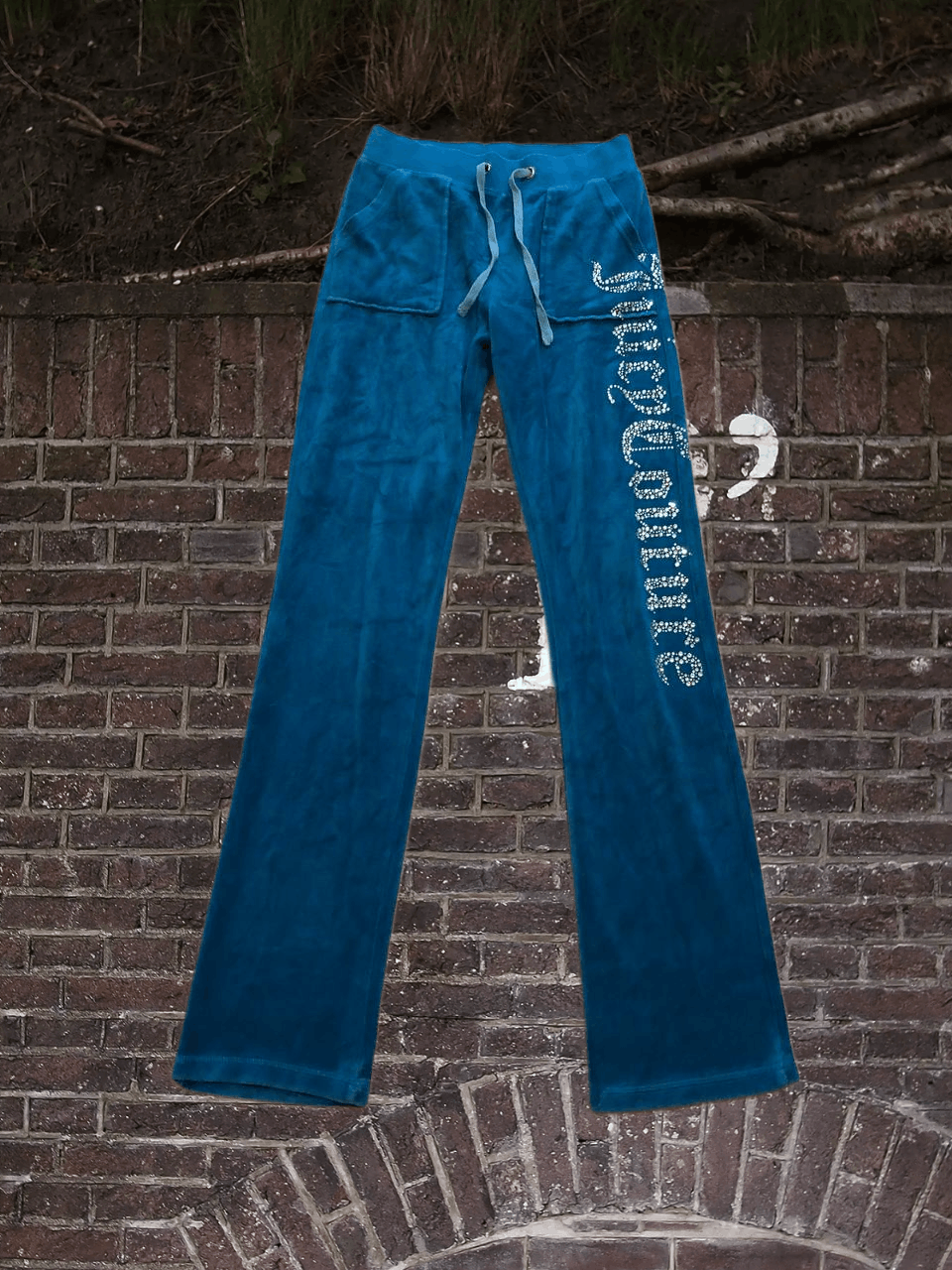 Juicy Couture luxury Pants blue logo Juicy Couture Y2K black label Vintage Size 30" / US 8 / IT 44 - 1 Thumbnail