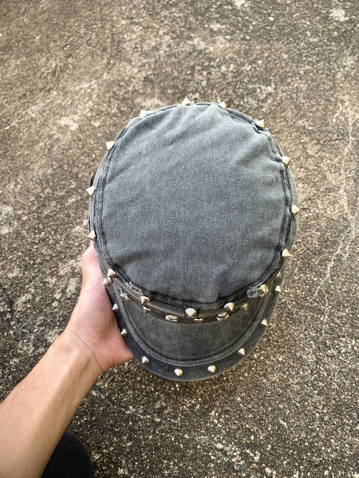 Japanese Brand GOTHIC SKULL MILITARY DISTRESSED STUDDED HAT Size ONE SIZE - 5 Thumbnail