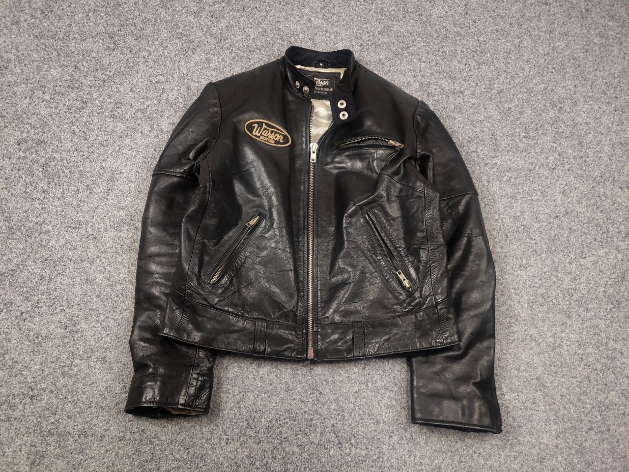 Vintage Warson Vintage Speed Black Leather Retro Motorcycle jacket Size US M / EU 48-50 / 2 - 2 Thumbnail