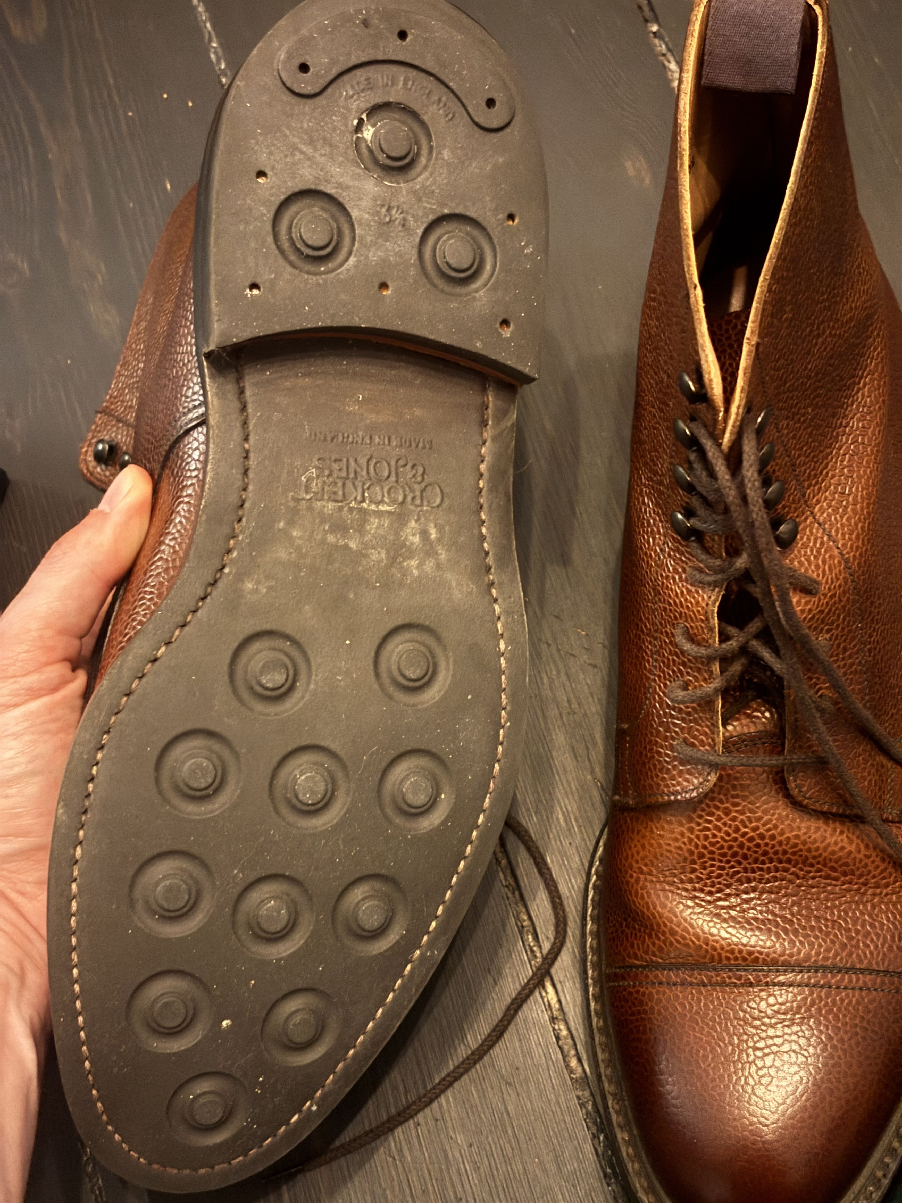 Vintage Crockett & Jones Coniston – Dark Brown Scotch Grain Last325, Men's (Size 10.5) — image 6 of 6