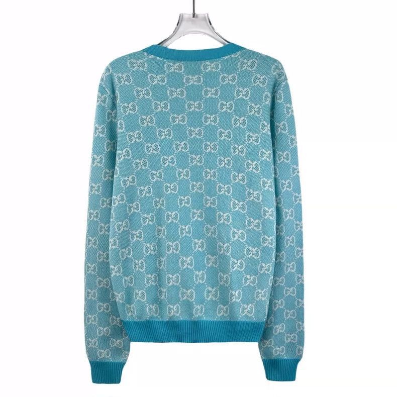 Gucci Gucci Light Blue Logo Knit Cardigan Sweater-2505 Size L / US 10 / IT 46 - 2 Thumbnail