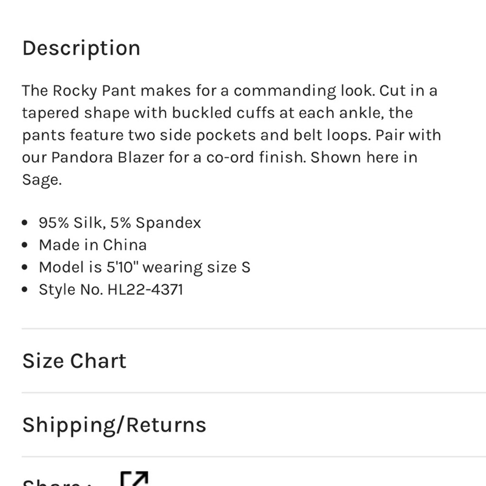 Retrofete Retrofete Rocky Silk Pant Size 24" / US 00 / IT 34 - 4 Thumbnail