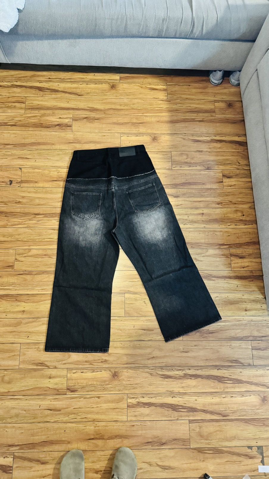 Other Awaited Black Washed Denim Jeans (Size L) – Distressed Fade Size US 36 / EU 52 - 2 Thumbnail