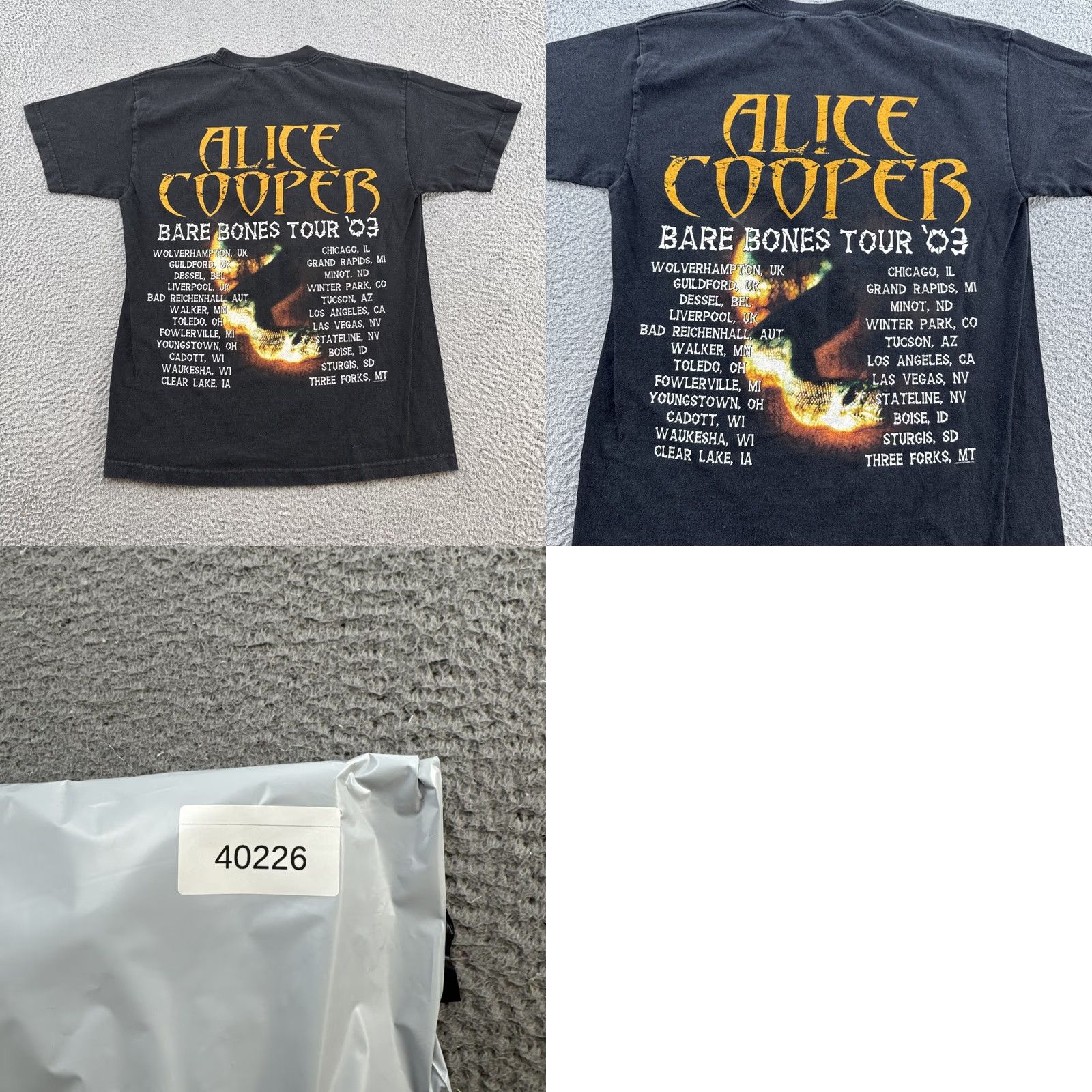 Bones VINTAGE Alice Cooper Shirt Mens M Black 2003 Bare Bones Tour Rock Band T-Shirt Collection Size US M / EU 48-50 / 2 - 8 Thumbnail