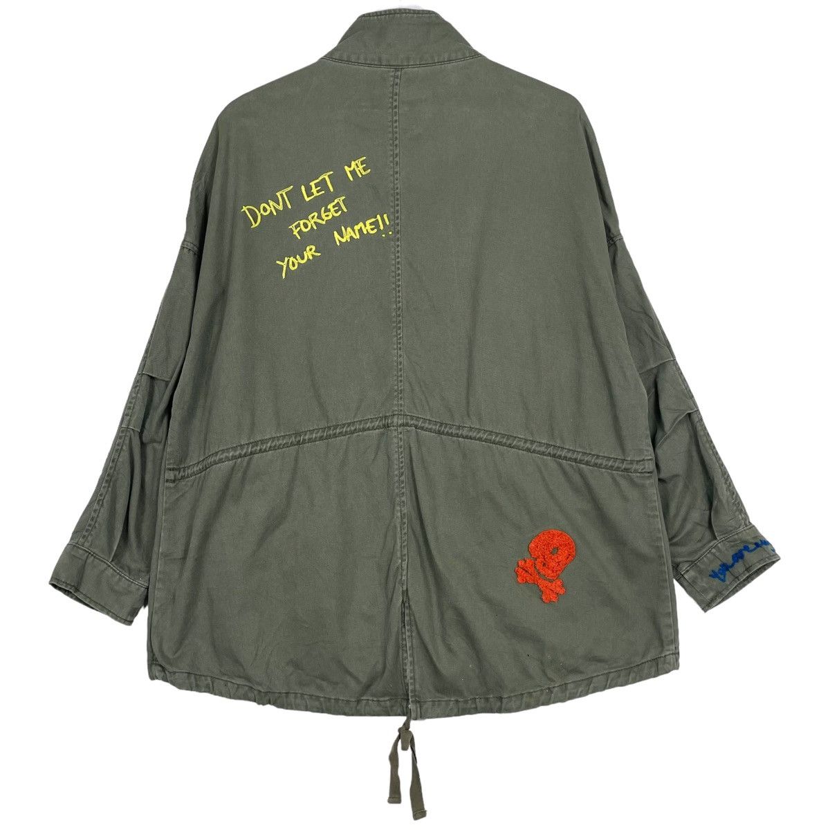 Japanese Brand 💥ZARA EMBROIDERY WORDING ARMY JACKET Size US L / EU 52-54 / 3 - 8 Thumbnail