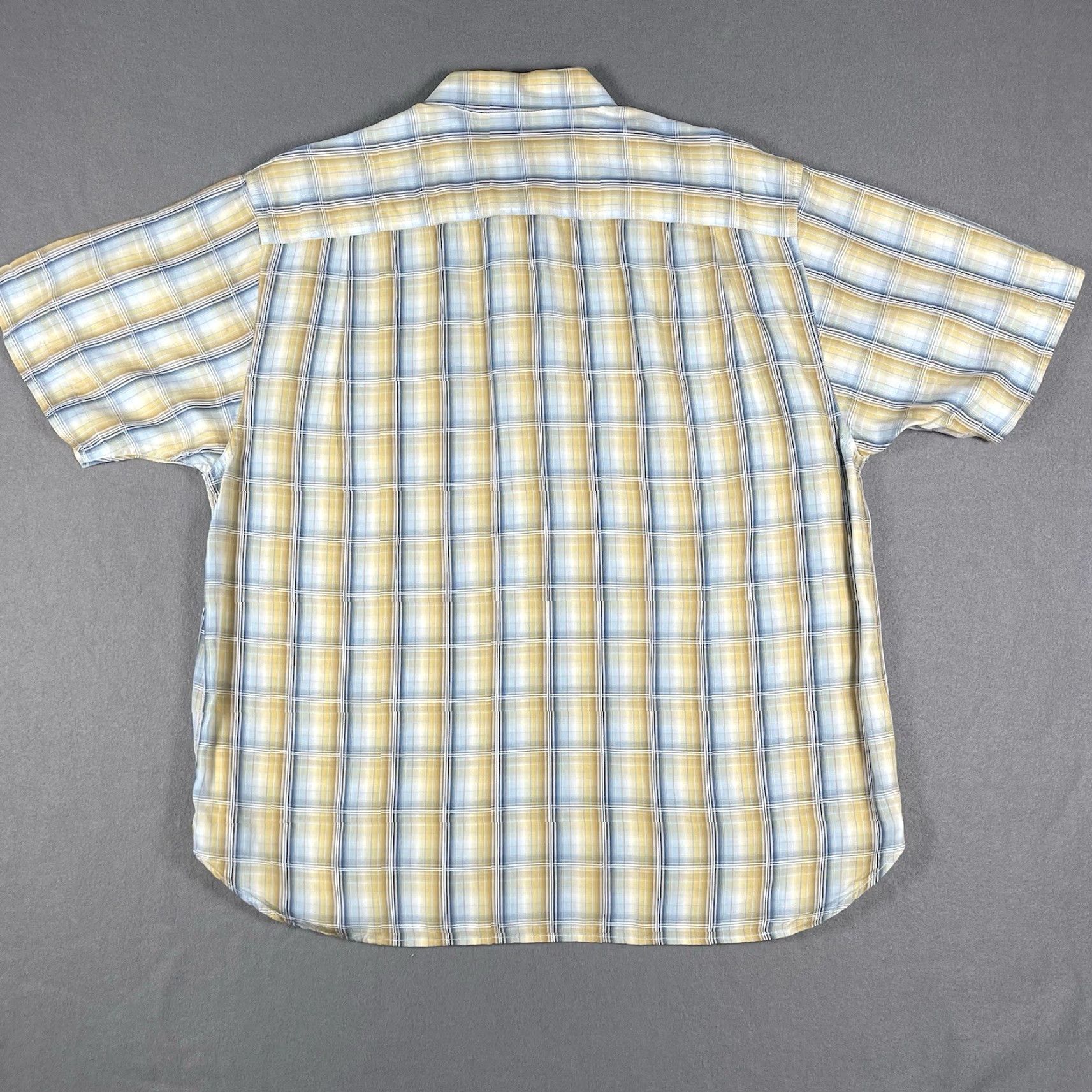 Tommy Bahama Tommy Bahama Shirt XL Yellow Plaid TENCEL Button-Up Short Sleeve Camp Surf Mens Regular Size US XL / EU 56 / 4 - 3 Thumbnail