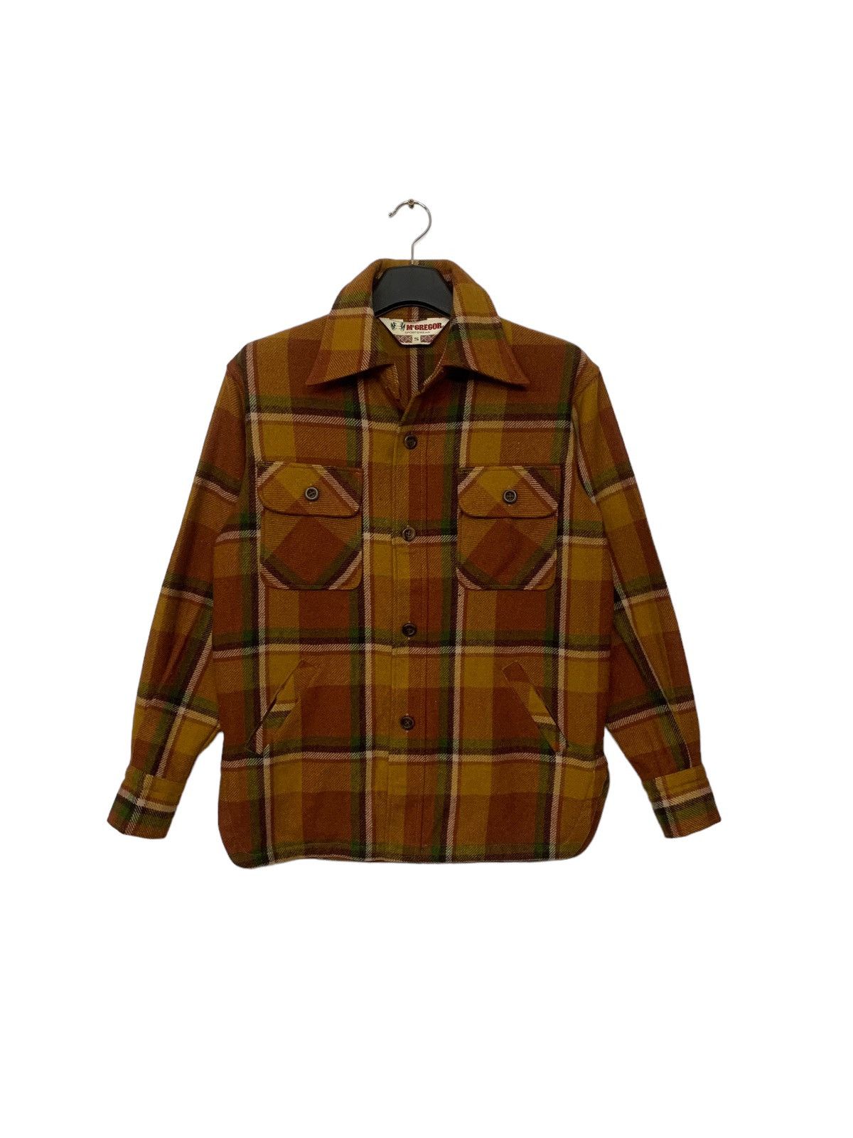 image of Vintage 90's Mc'gregor Button Up Flannel in Brown, Men's (Size Small)