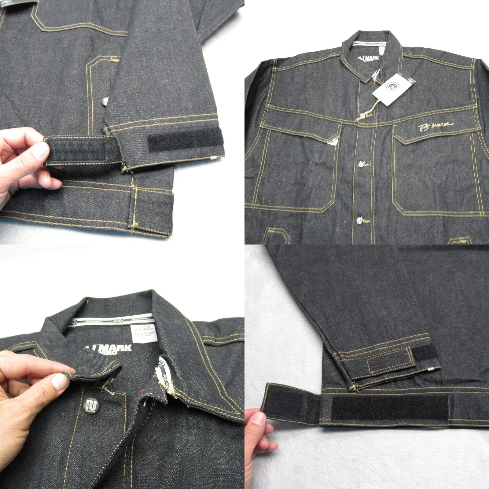 Denime PJ Mark Denim Jacket Men XL Black Trucker Button Up Raw Dead Stock NEW Size US XL / EU 56 / 4 - 8 Thumbnail