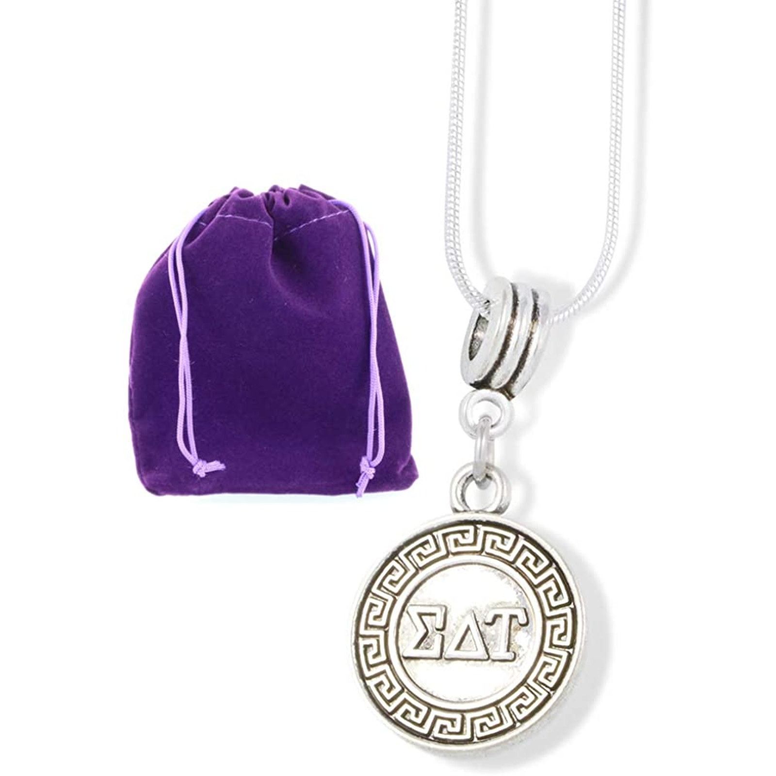 & Other Stories Sigma Delta Tau Necklace Sorority Charm Snake Chain Pendant Size ONE SIZE - 1 Thumbnail