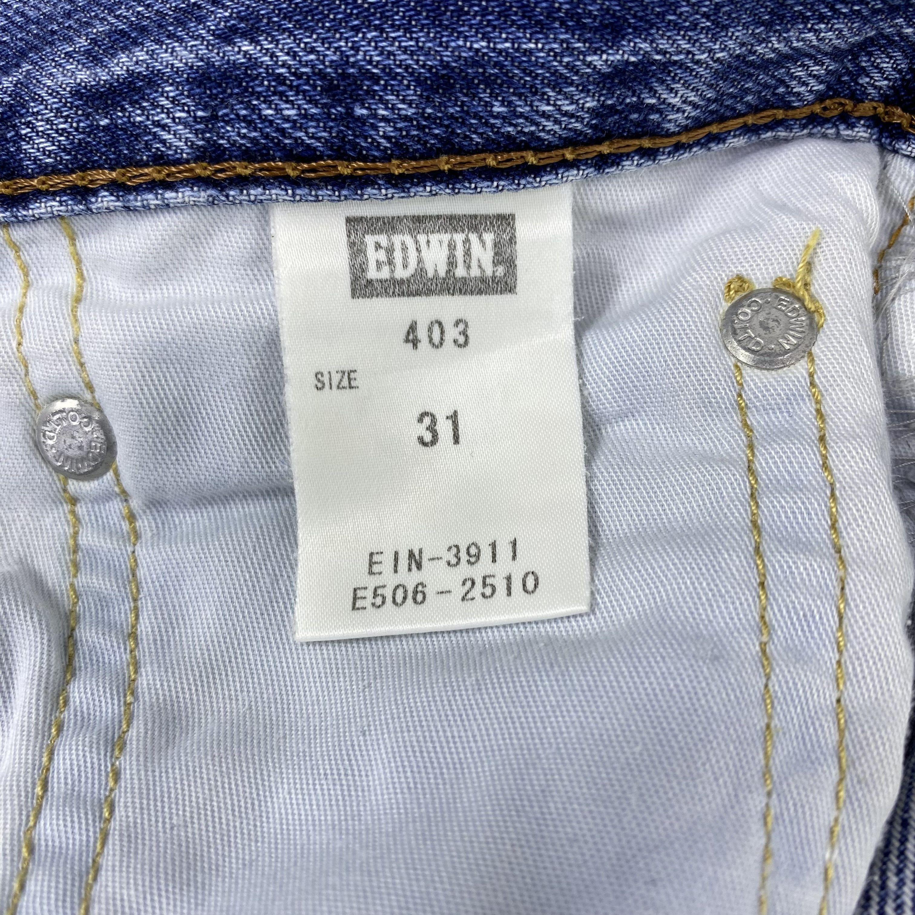 Edwin × Japanese Brand × Vintage Vintage Edwin 403 Blue Wash Denim-J1184 Size US 32 / EU 48 - 9 Thumbnail