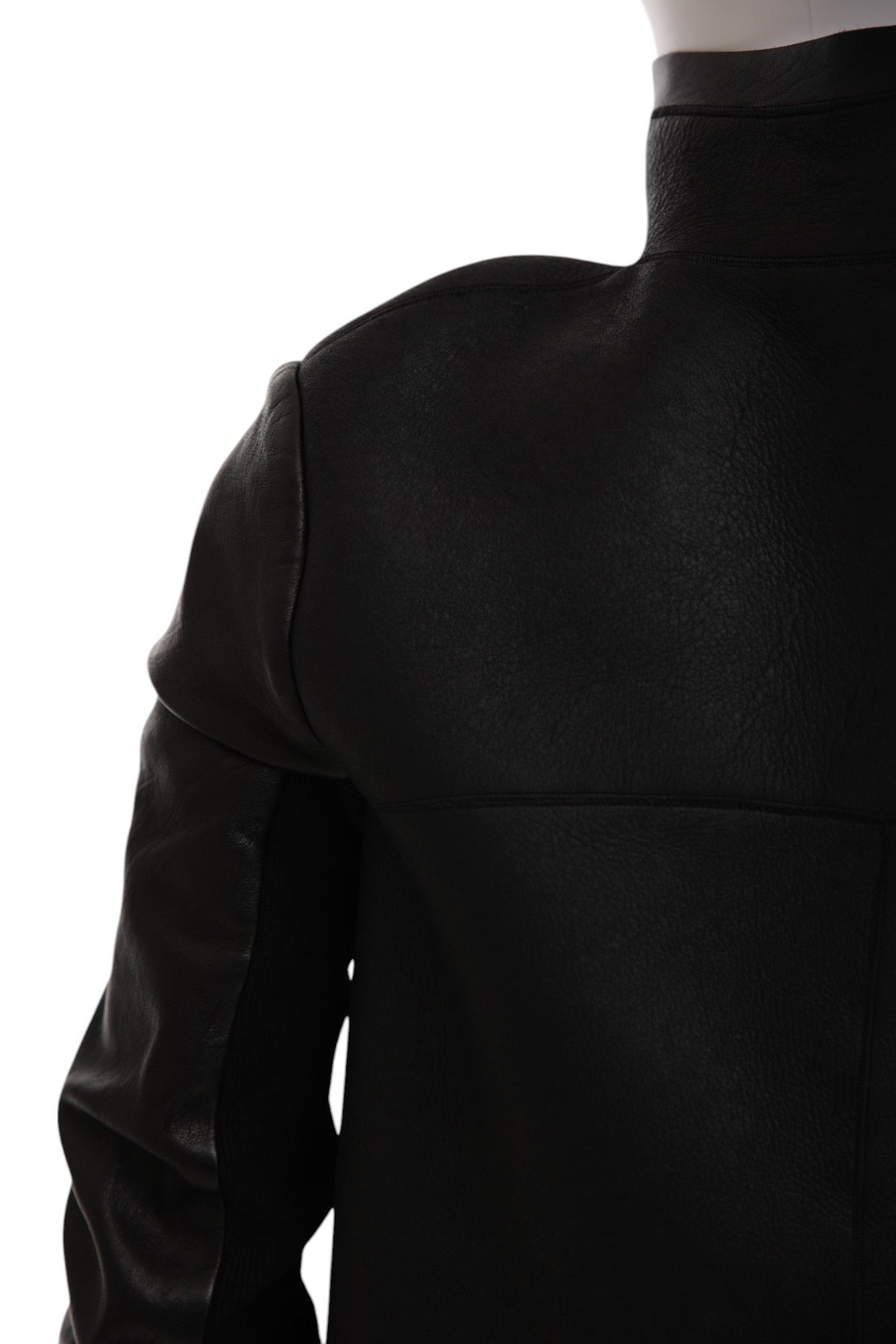 Rick Owens F/W 2009 "CRUST" Black Leather Asymmetric Coat Size M / US 6-8 / IT 42-44 - 8 Thumbnail
