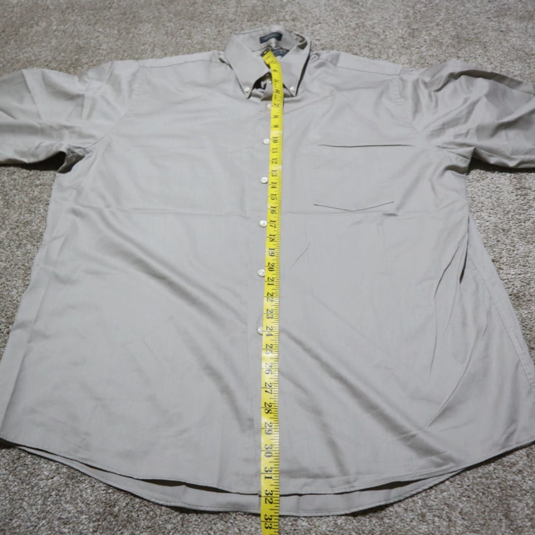 Arrow Arrow Shirt Men 17.5 34/35 Brown Button-Down Long Sleeve Casual Formal Business Solid 47 Chest USA Bradstreet Size 46R - 6 Thumbnail