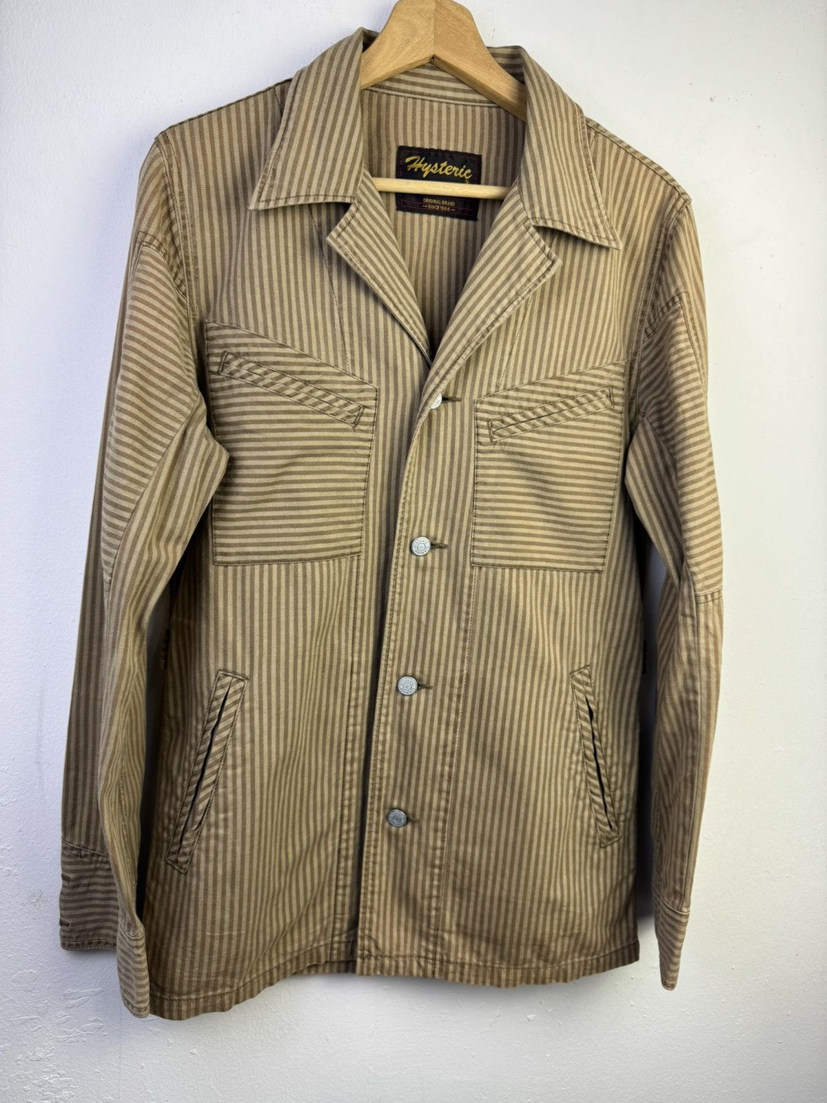 Hysteric Glamour Hysteric Glamour Herringbone Stripe Camp Collar jacket. Size ONE SIZE - 2 Thumbnail