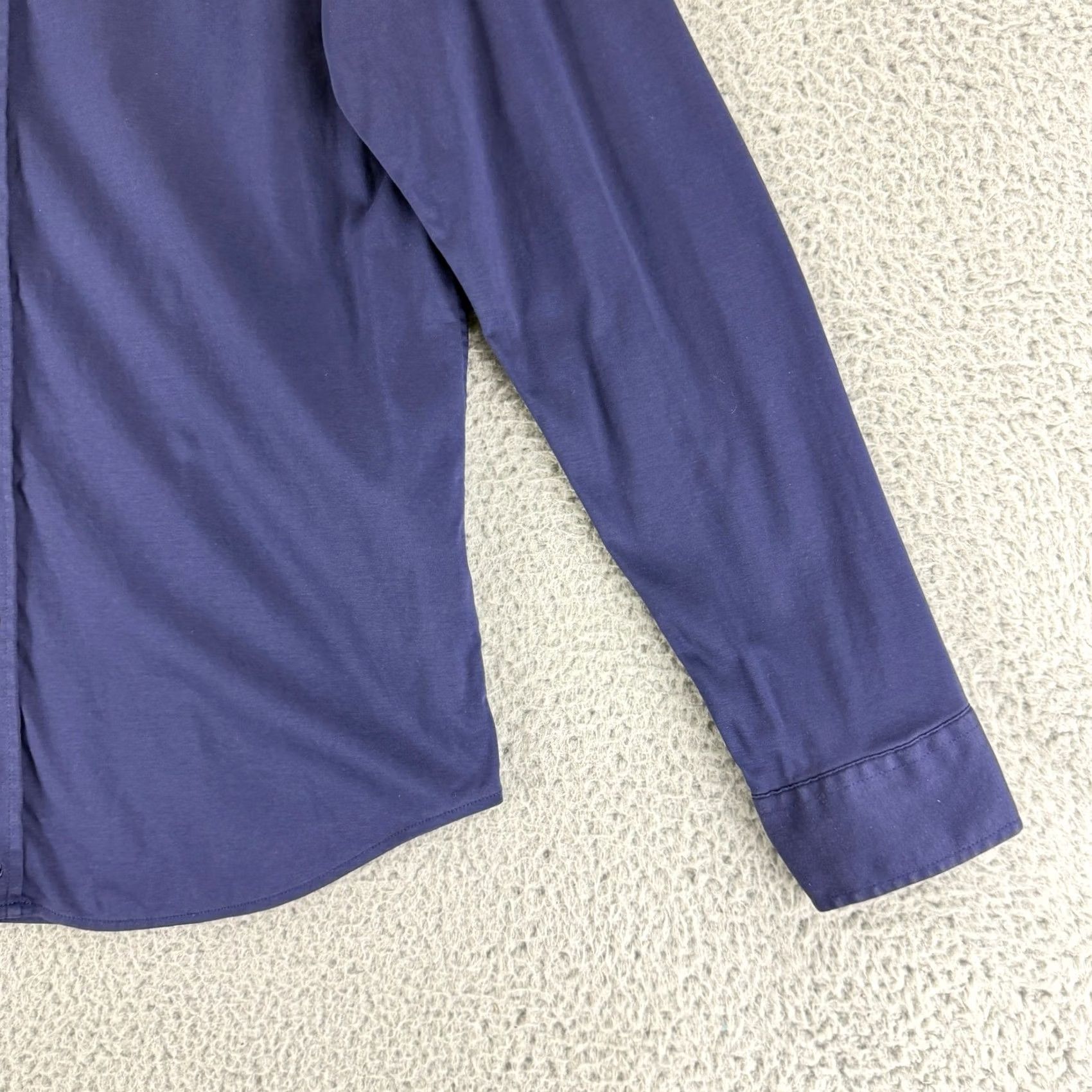 Vintage Buttercloth Button-Up Shirt Men L Blue Long Sleeve Knit Regular Fit Cotton Size US L / EU 52-54 / 3 - 3 Thumbnail