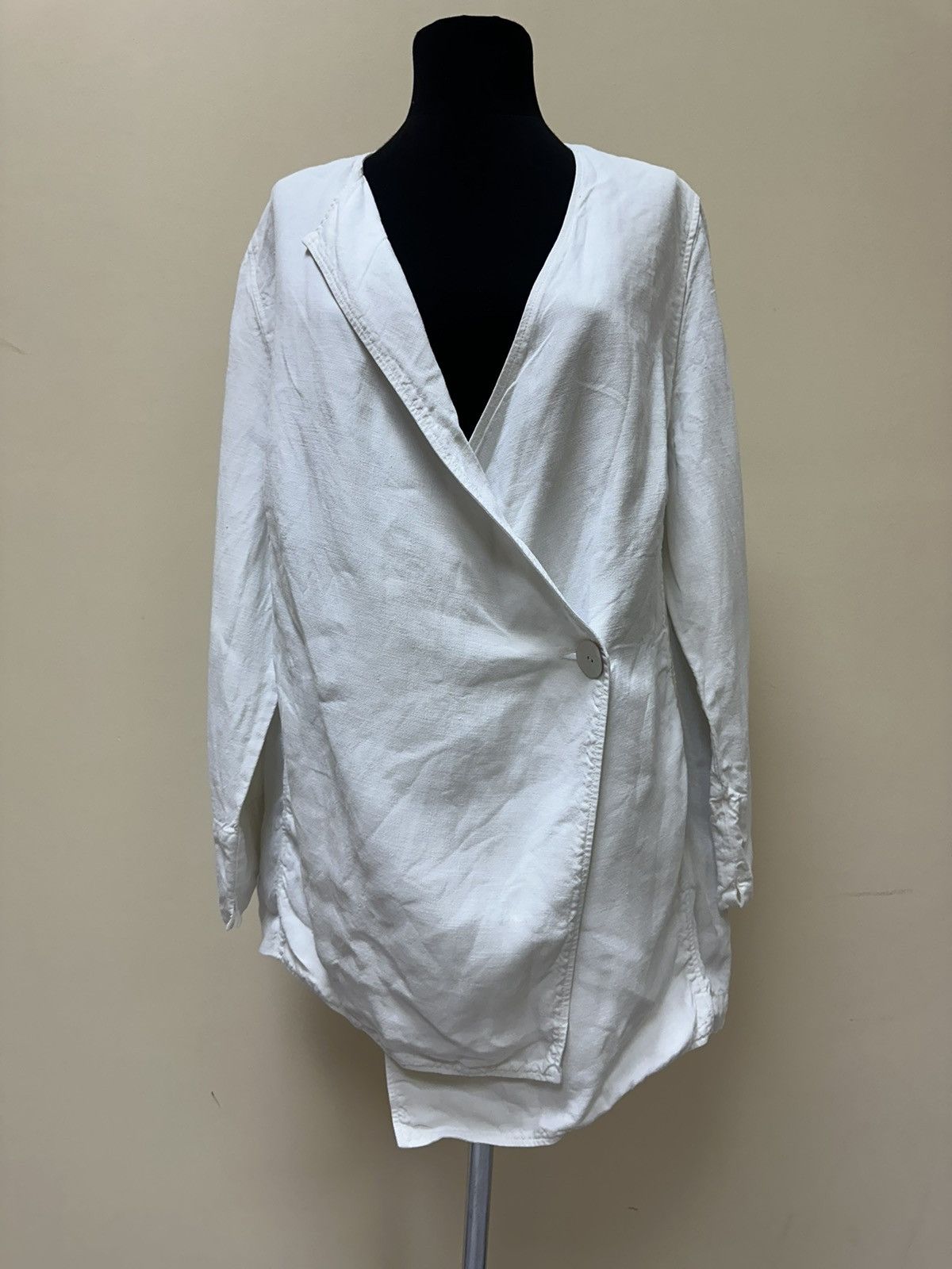 Designer × OSKA Cardigan Oska 5 100% linen White Size XL / US 12-14 / IT 48-50 - 2 Thumbnail