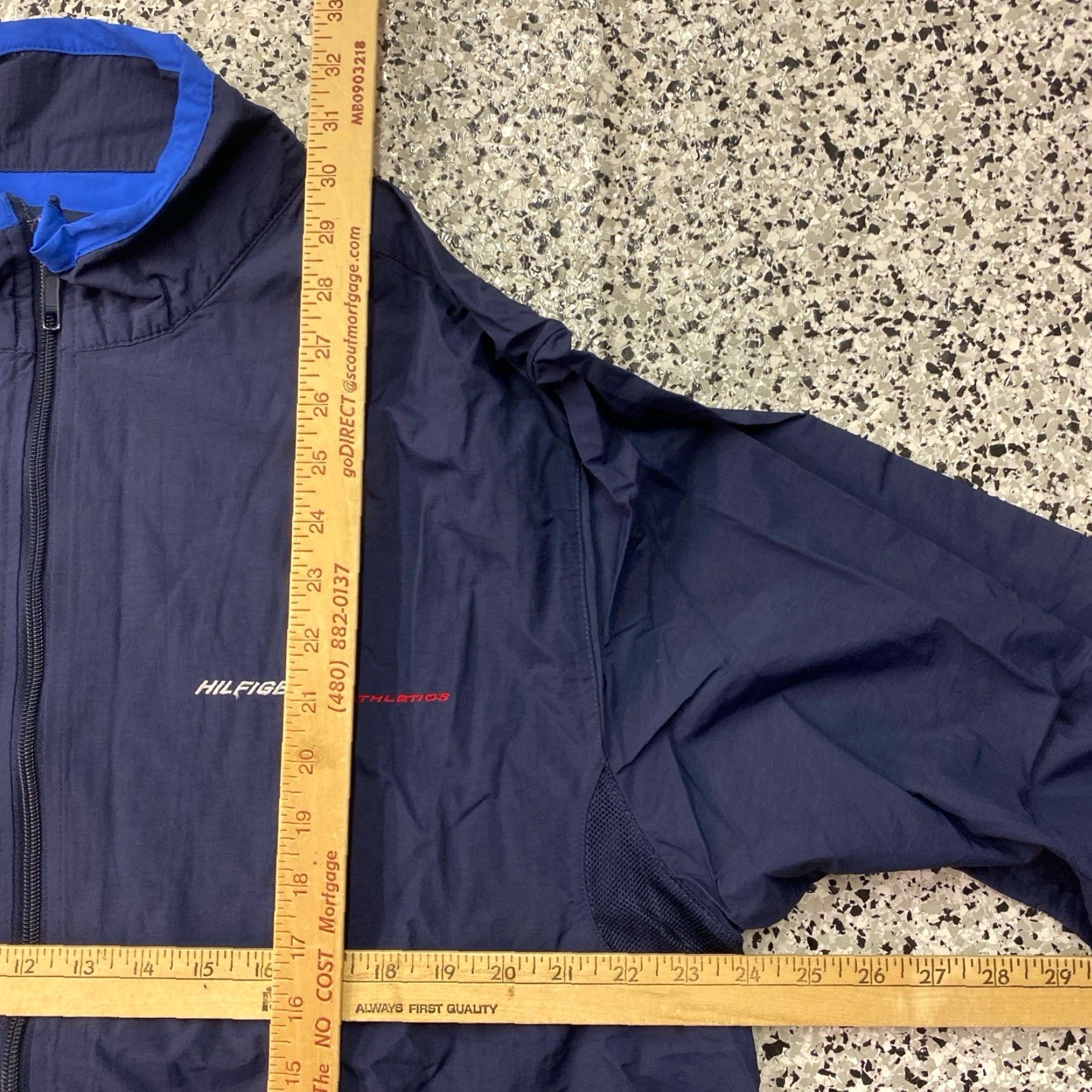 Tommy Hilfiger VINTAGE Tommy Hilfiger Athletics Windbreaker Jacket Mens XL Blue Logo Size US XL / EU 56 / 4 - 3 Thumbnail