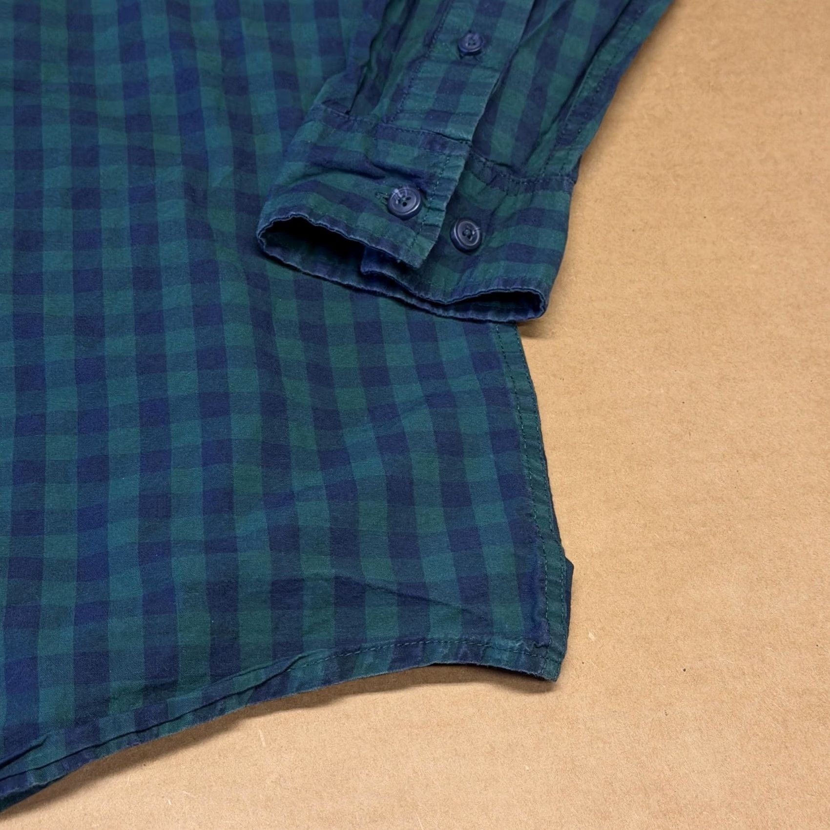 The Mountain Blue Mountain Shirt Mens Large Green Blue Check Plaid Button Up Long Sleeve Size US L / EU 52-54 / 3 - 4 Thumbnail