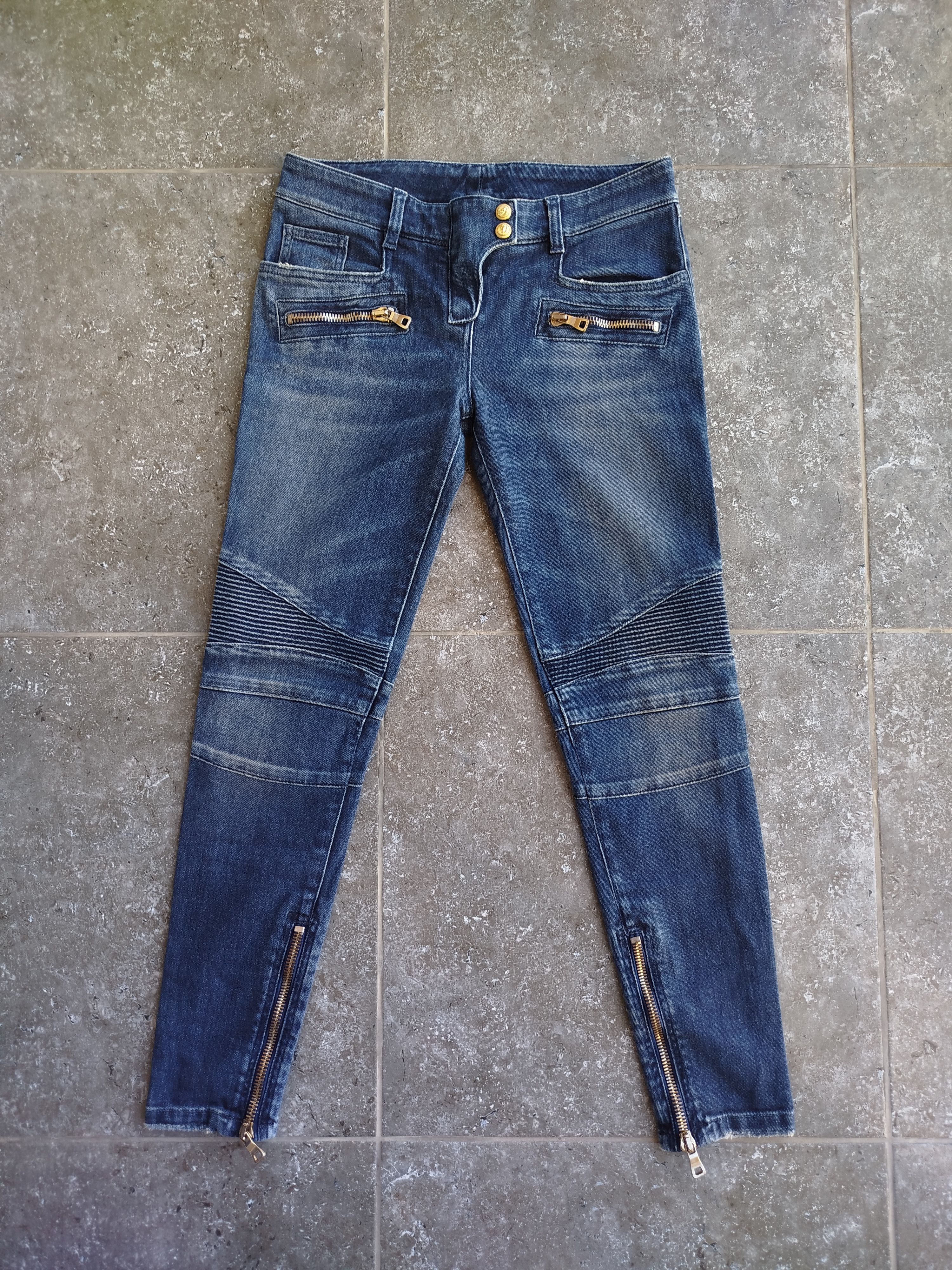 Balmain Balmain Jeans Distressed Biker Skinny Size 38 Size 27" / US 4 / IT 40 - 2 Thumbnail