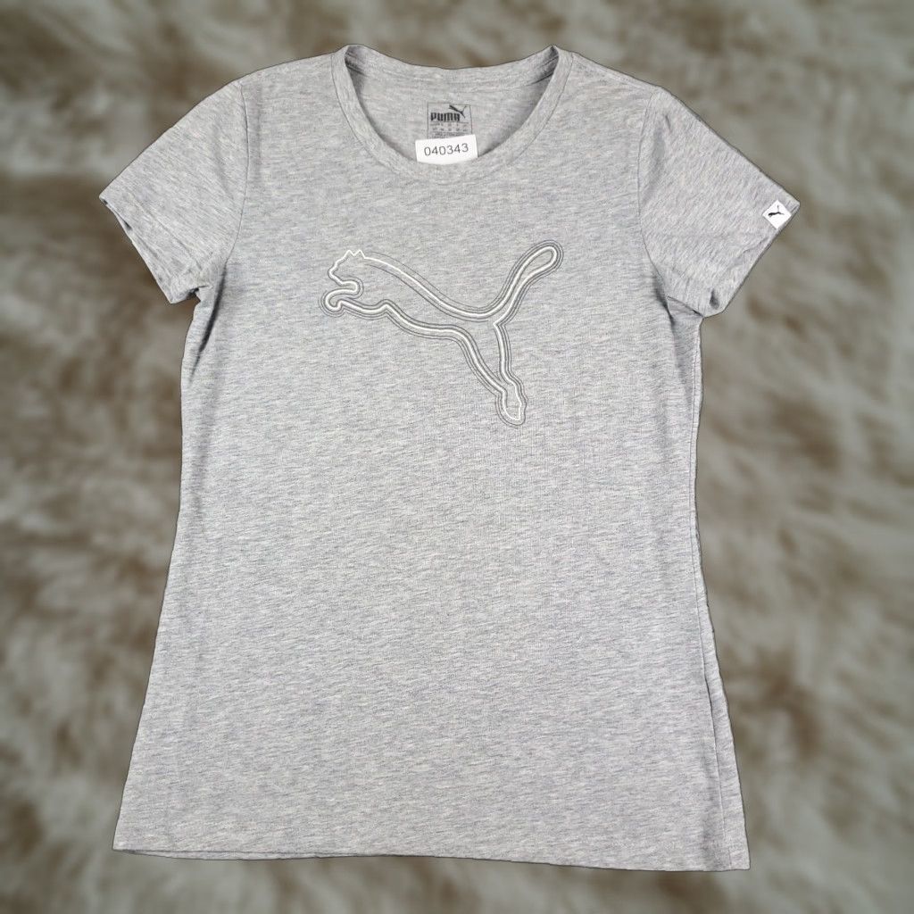 Puma PUMA Women's Gray Short Sleeve Logo T-Shirt Size Small Casual Size S / US 4 / IT 40 - 1 Thumbnail