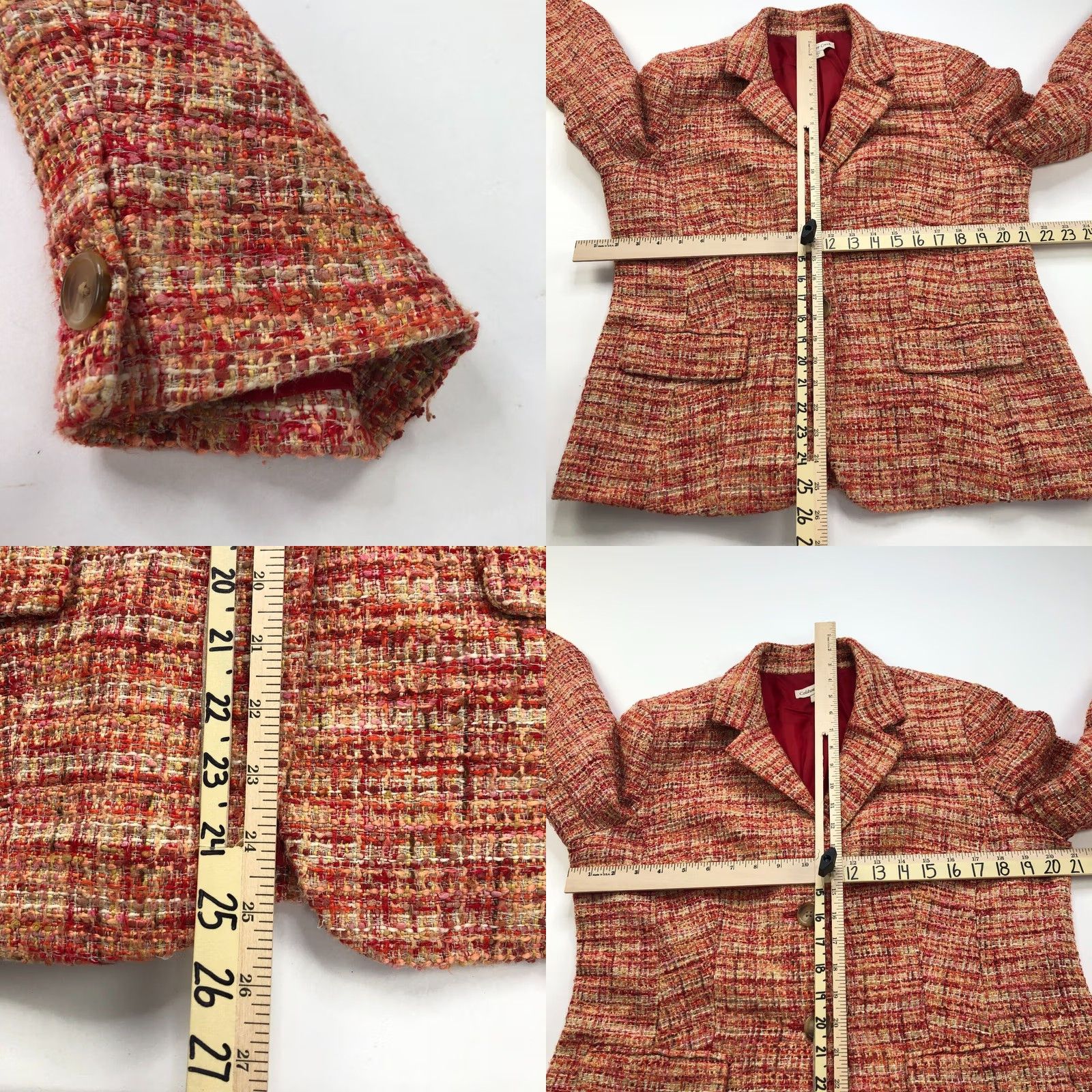 Coldwater Creek Coldwater Creek Blazer Jacket Women's Orange Tweed Button Polyester Blend 14 Regular Long Sleeve Mid-Length Blazer Style Mens Womens Girls Size XL / US 12-14 / IT 48-50 - 9 Thumbnail