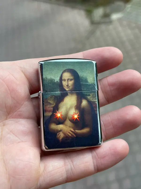Vintage Kitagawa x ishi Mona Lisa lighter humor nude painting girl Size ONE SIZE - 1 Thumbnail
