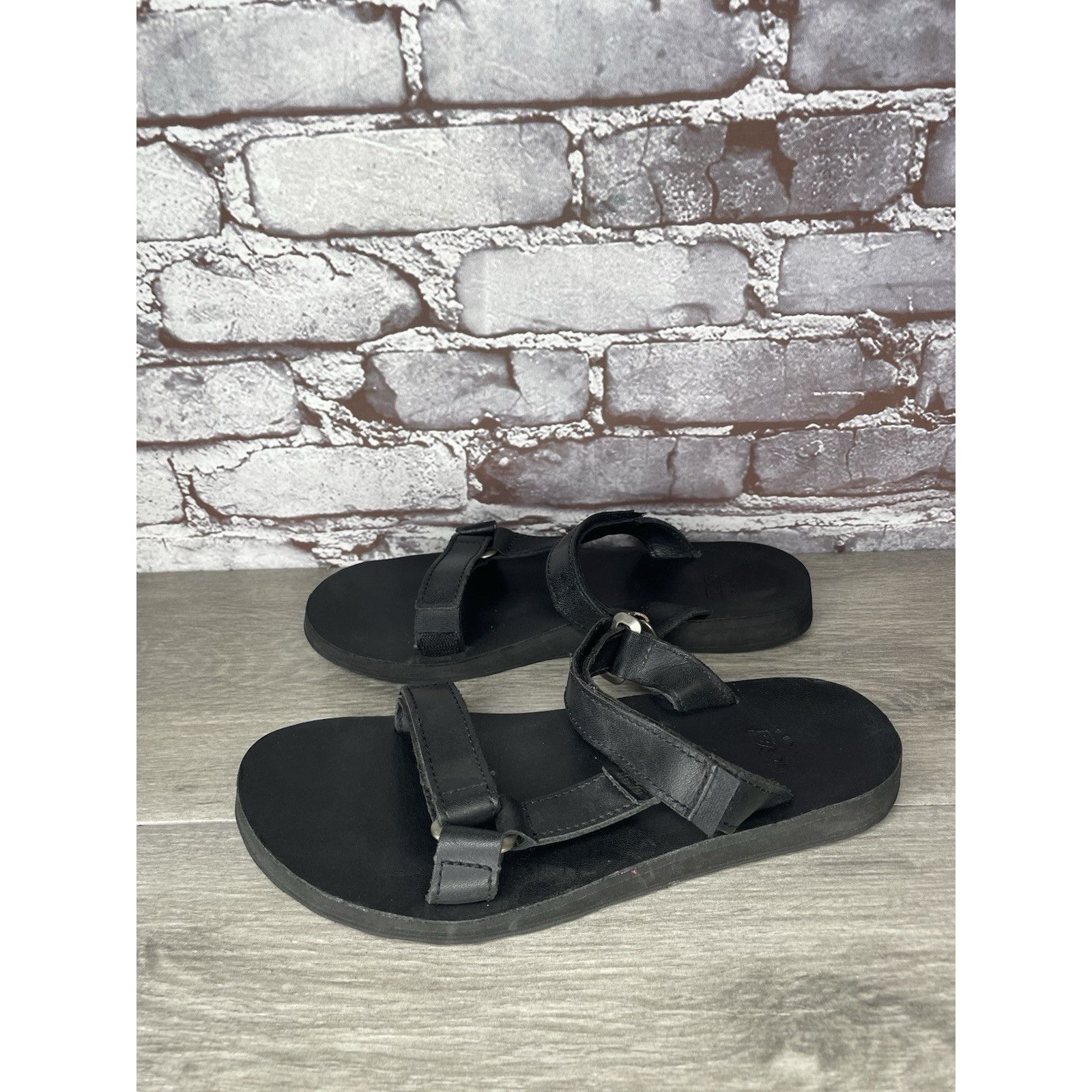Teva Teva Black Leather Universal Straps Hiking Sandals Women’s S Size US 9 / IT 39 - 2 Thumbnail