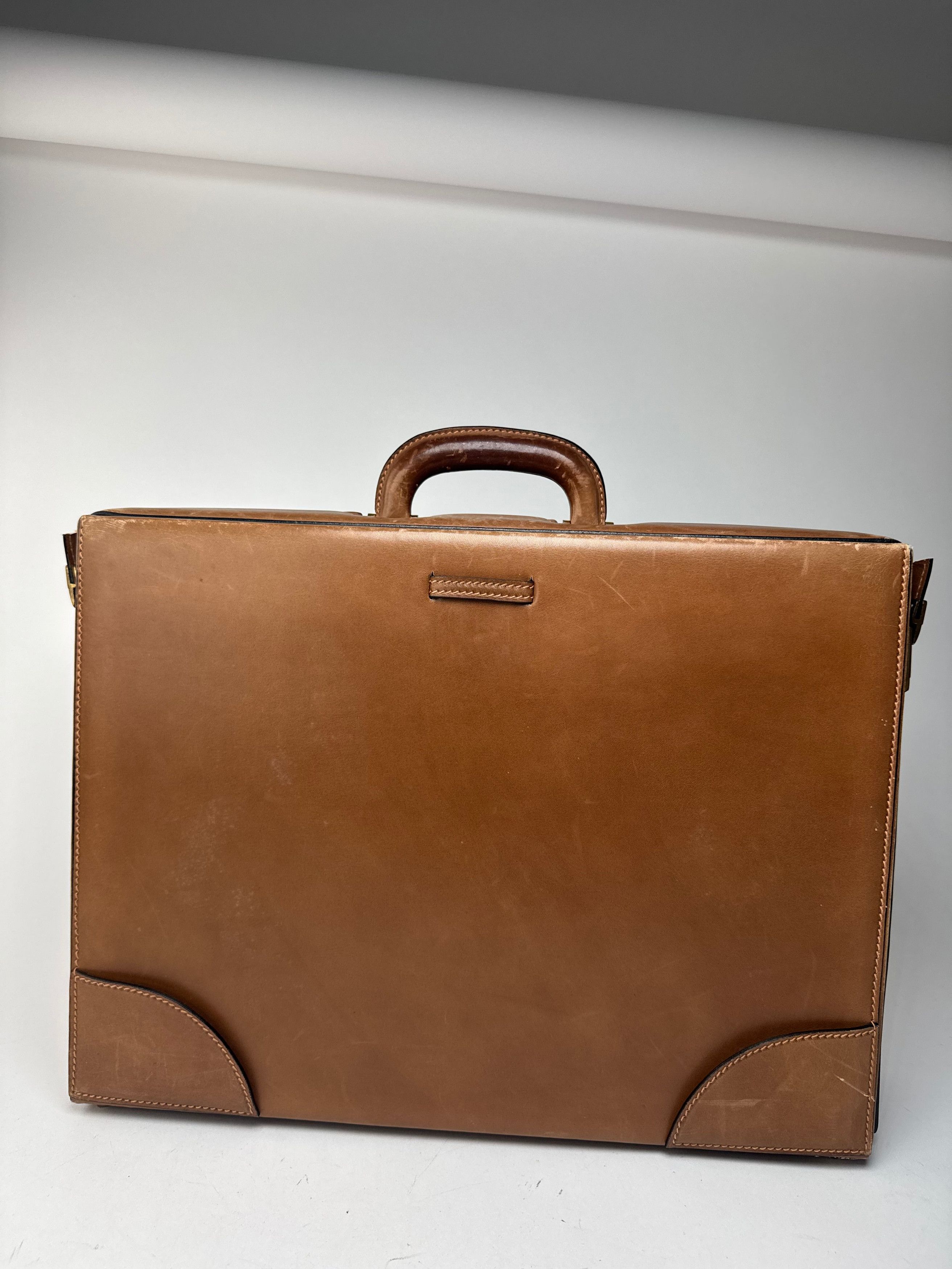 Gucci Vintage Leather Suitcase Brown Size ONE SIZE - 1 Thumbnail