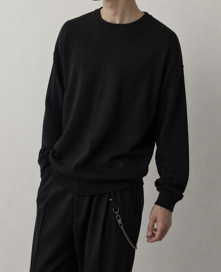 Yves Saint Laurent 🇮🇹Italy Wool YSL Sweater Soft Black Sweatshirt Light Vintage Size US M / EU 48-50 / 2 - 3 Thumbnail