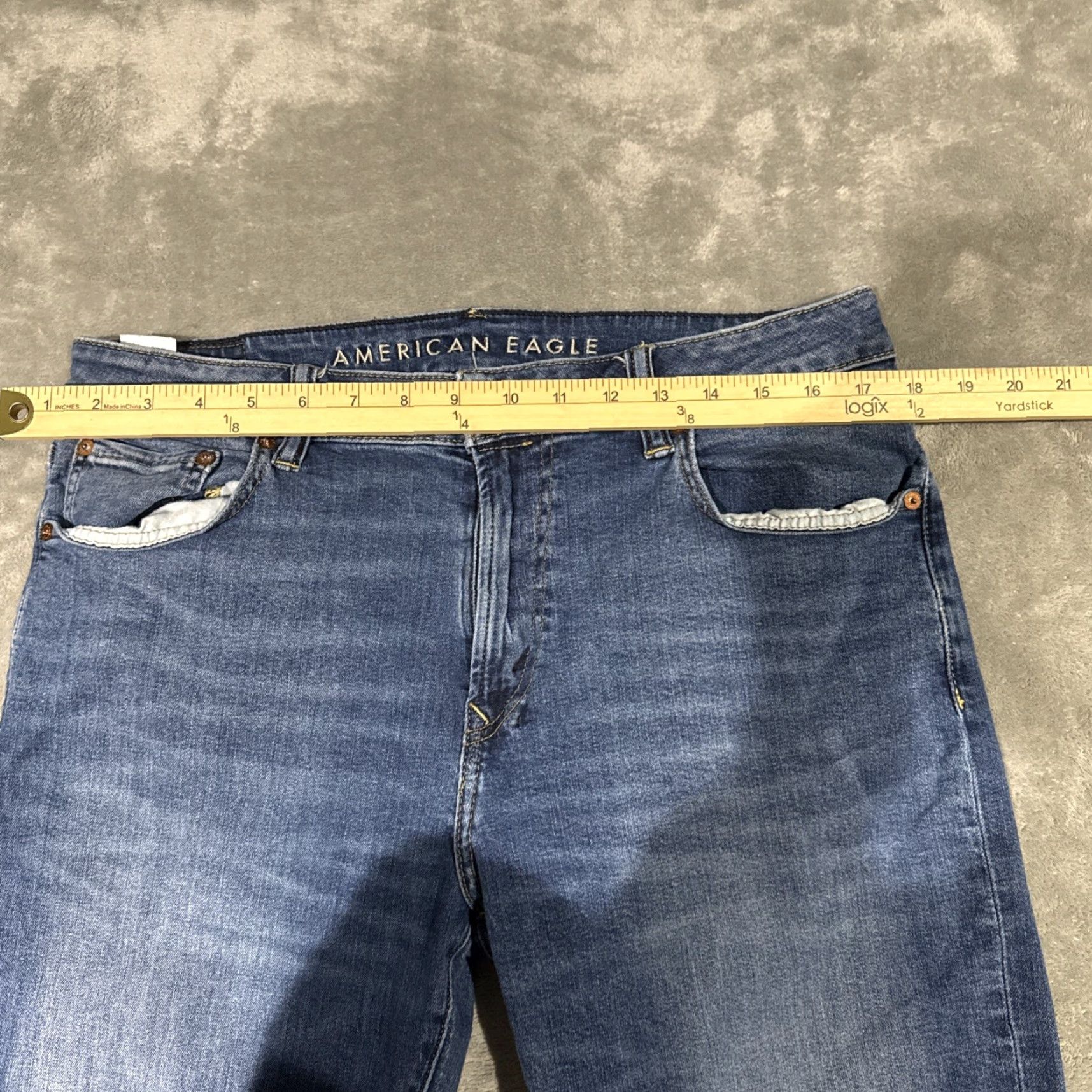American Eagle Outfitters American Eagle Outfitters Jeans Mens 35x30 Bootcut Dark Blue 5-Pocket Regular Inseam 30in Stretch Denim Denim Jeans Size US 35 - 4 Thumbnail