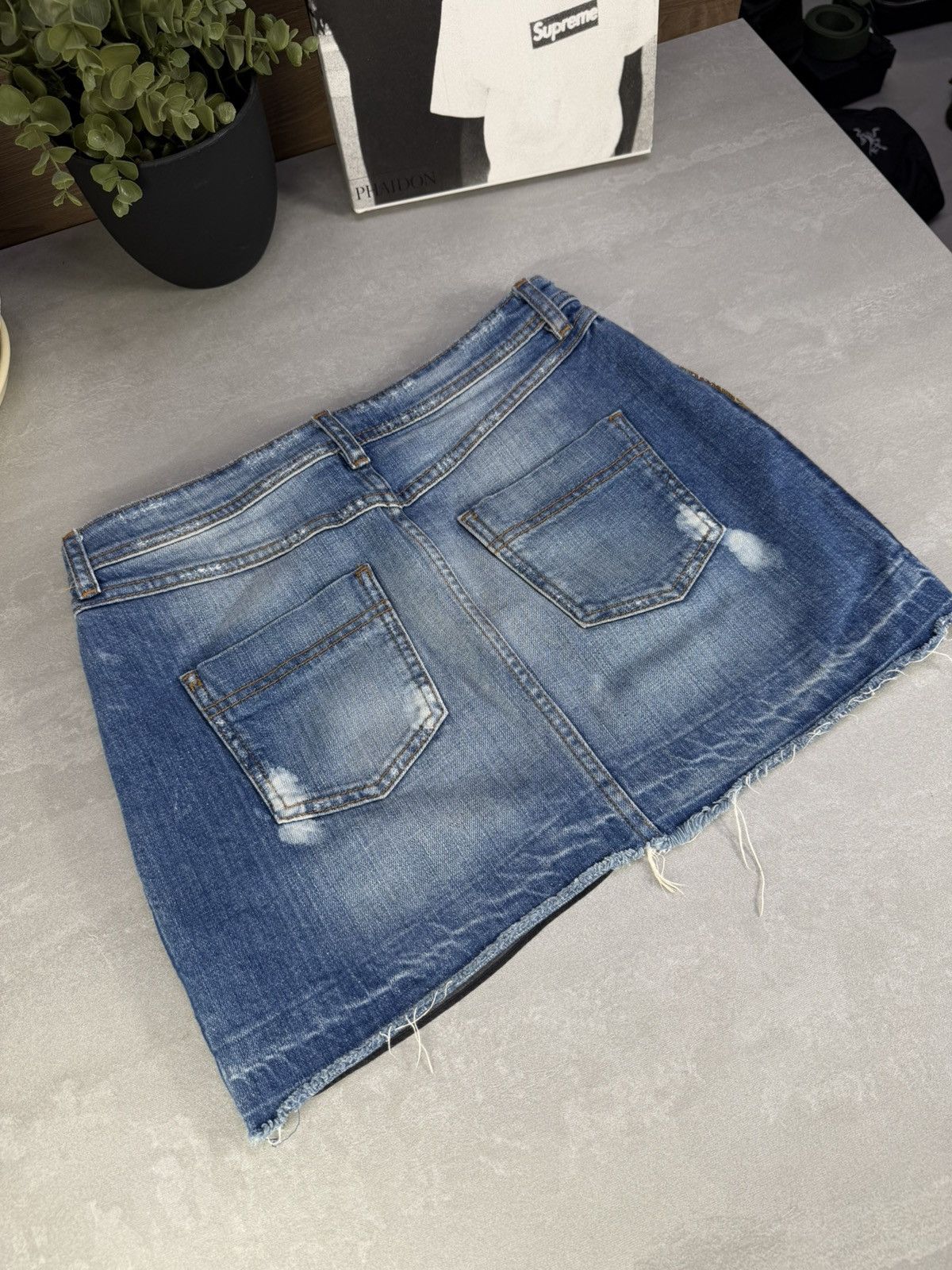 Dolce & Gabbana Dolce & Gabbana Patchwork Skirt Silk Denim Leopard Print Size 26" / US 2 / IT 38 - 10 Thumbnail