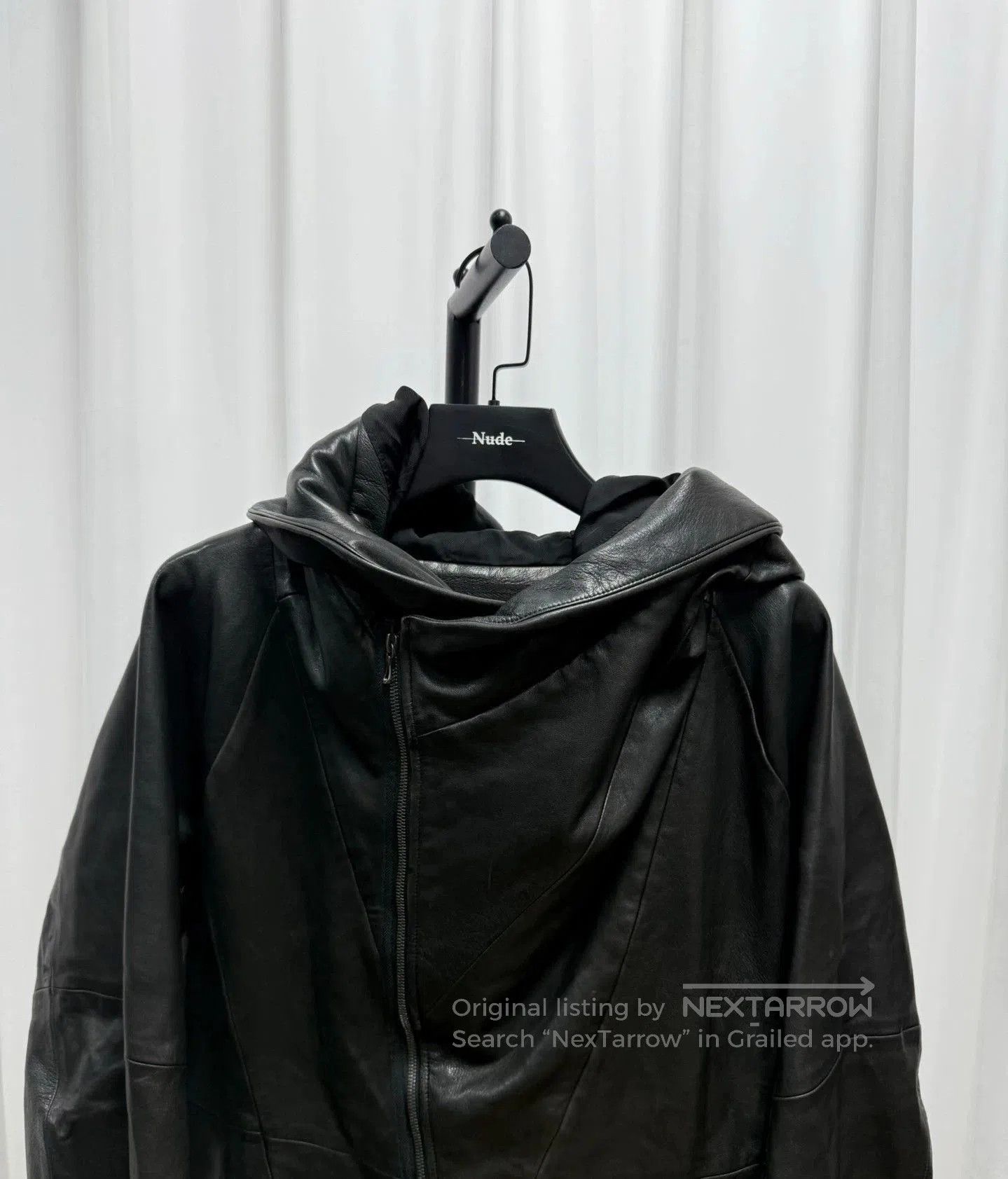 Julius Black Leather Hooded Jacket. Size US XL / EU 56 / 4 - 3 Thumbnail