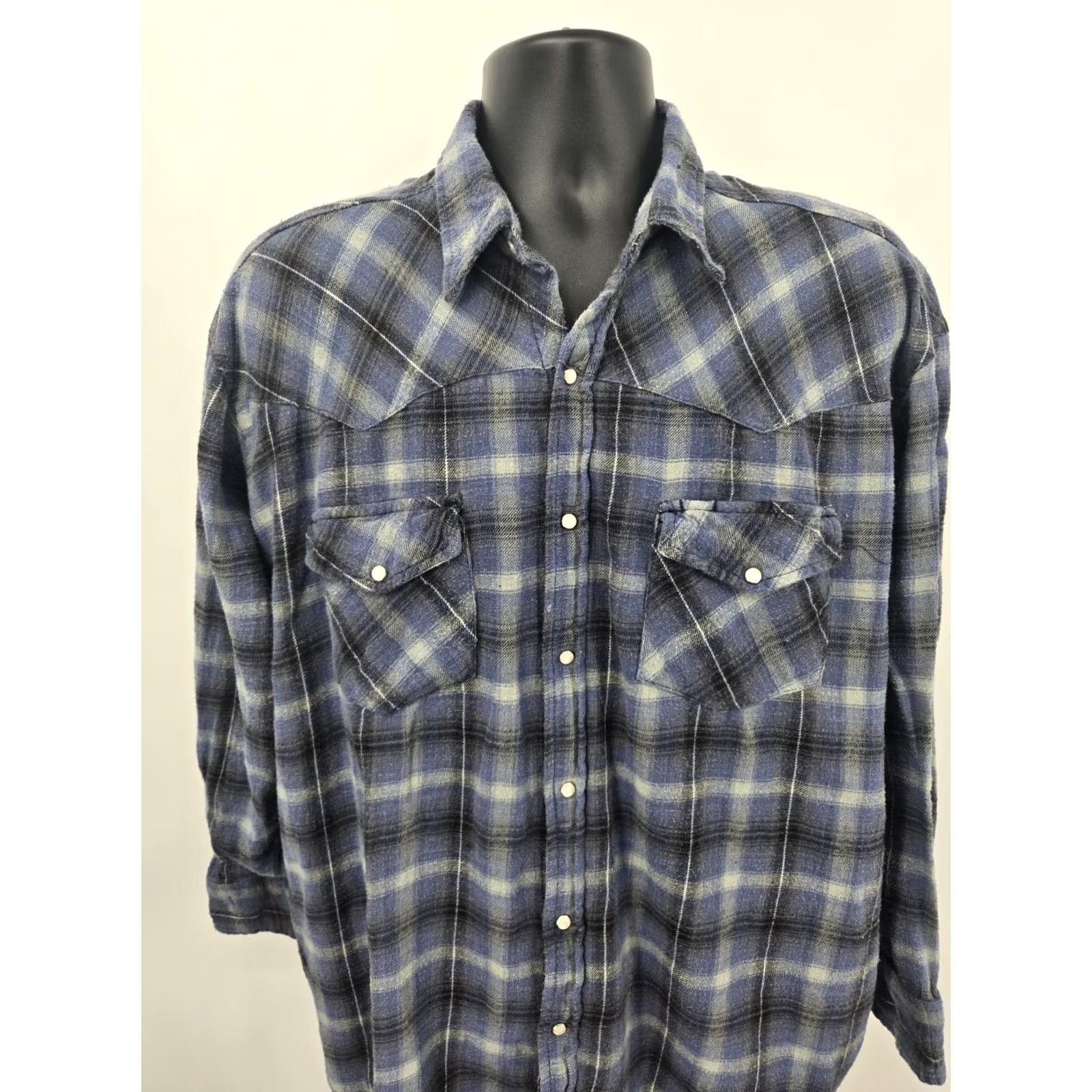 Vintage Canyon Guide Flannel Shirt 2XL Blue Plaid Pocket Button Outdoor Men XXL Size US XXL / EU 58 / 5 - 2 Thumbnail