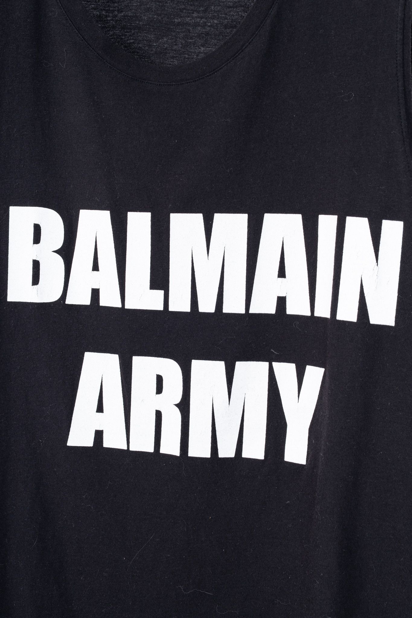 Balmain Balmain Black Cotton "#Balmain Army" Graphic Muscle Tank Size L / US 10 / IT 46 - 6 Thumbnail
