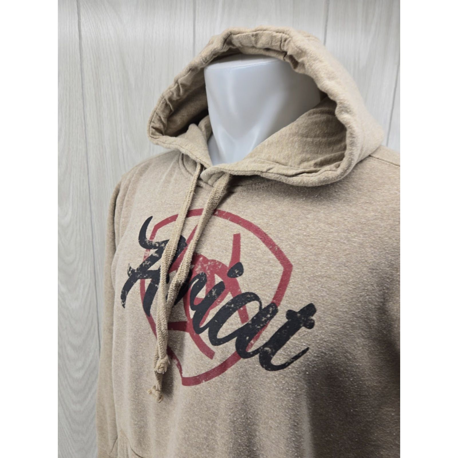 Ariat Ariat Hoodie Women Large Fleece Logo Drawstring Relaxed Long Sleeve Pullover Kangaroo Pocket Tan Regular Size Size L / US 10 / IT 46 - 6 Thumbnail