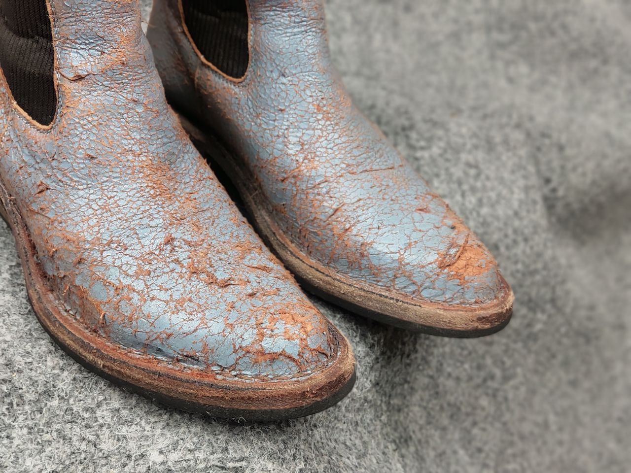 MoMA Moma Italy Design crackle aged western leather pull on boots Size US 5 / IT 35 - 14 Thumbnail