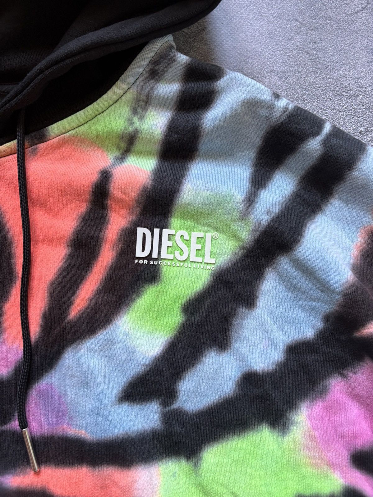 Diesel Vintage Diesel Y2K Tie-dye Multicolour Sleeveless Hoodie Size M / US 6-8 / IT 42-44 - 4 Thumbnail