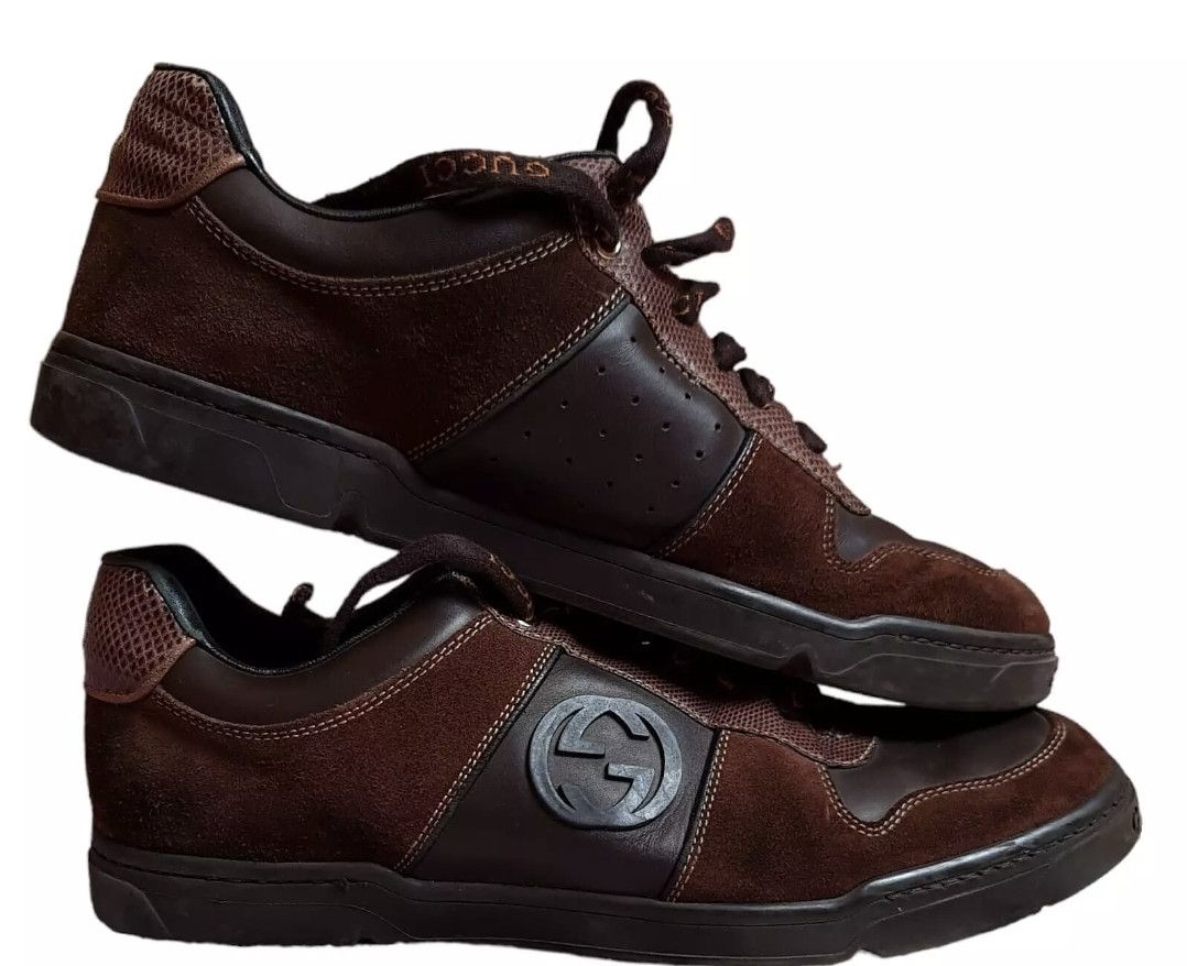 Gucci GUCCI Men Sneakers GG Logo Leather Men Low Top Shoes Sz 8.5 Size US 8.5 / EU 41-42 - 1 Thumbnail