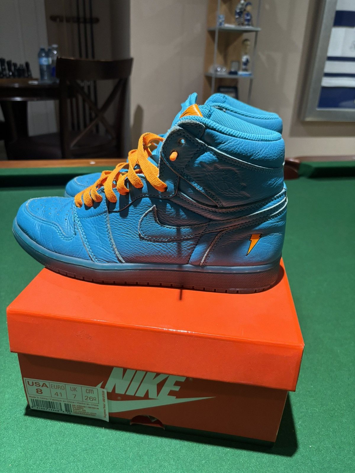 Gatorade × Jordan Brand Jordan 1 Gatorade Blue Lagoon Size US 8 / EU 41 - 4 Thumbnail