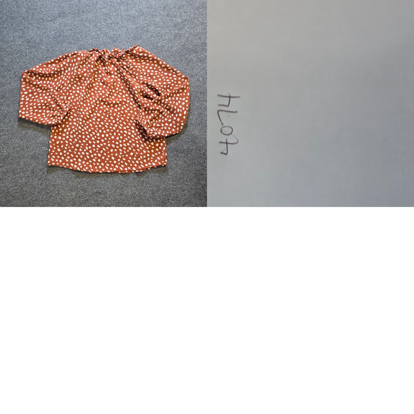 J.Crew J.CREW Blouse Womens Size M Brown White V Neck Dotted Geometric Relaxed Fit Capsule Long Sleeve Size M / US 6-8 / IT 42-44 - 8 Thumbnail