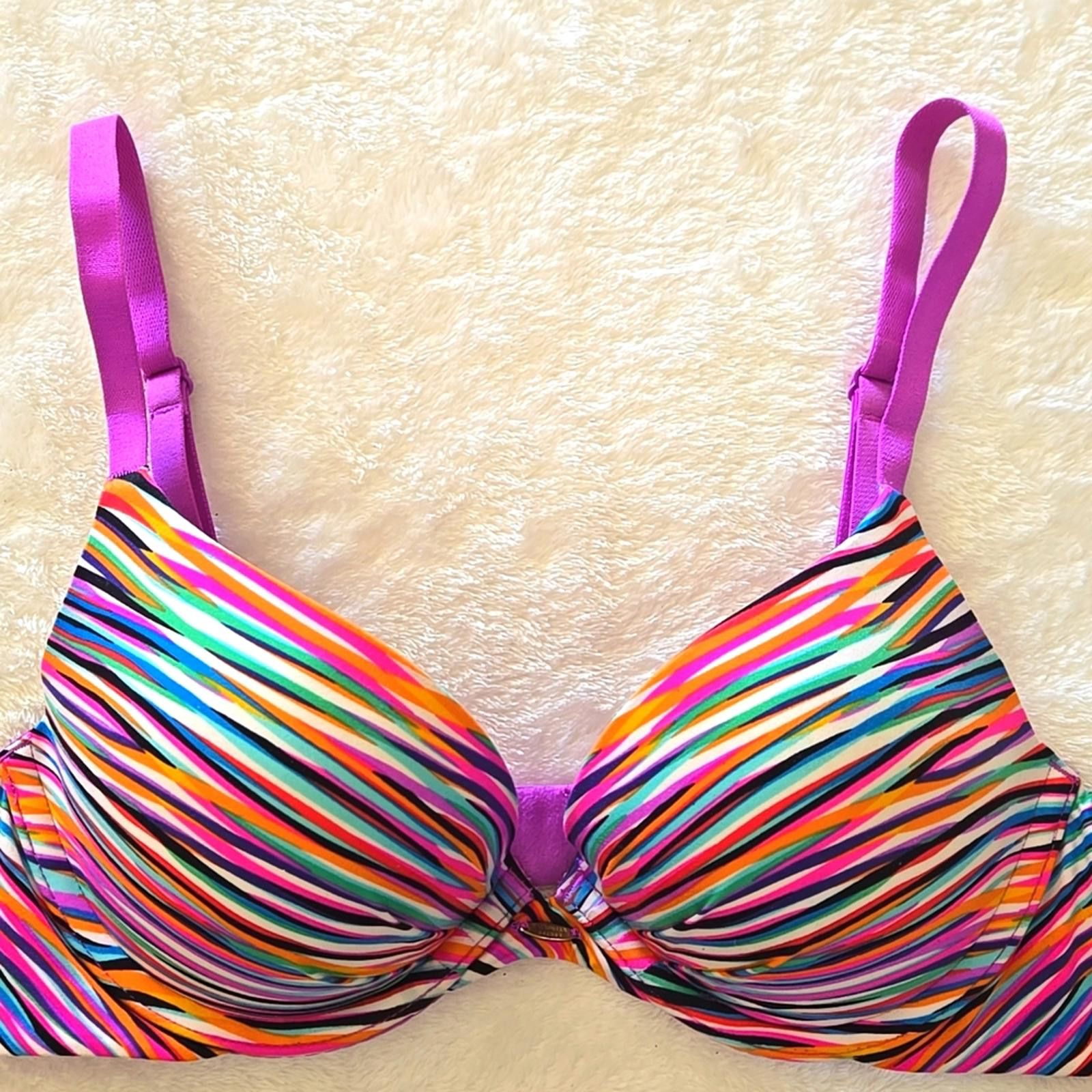 Other Victoria’s Secret Multicolor Striped Plunge Bra Size 34B Size ONE SIZE - 1 Thumbnail