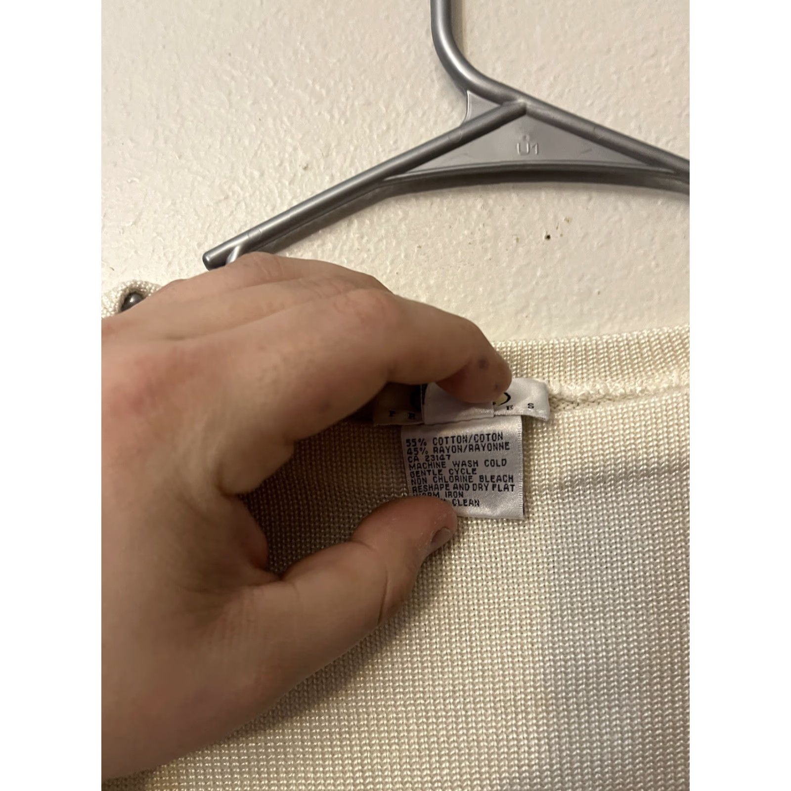 Talbots Talbots Shirt Womens PS Ivory Knit Short Sleeve Crew Neck Rayon Cotton Size S / US 4 / IT 40 - 3 Thumbnail